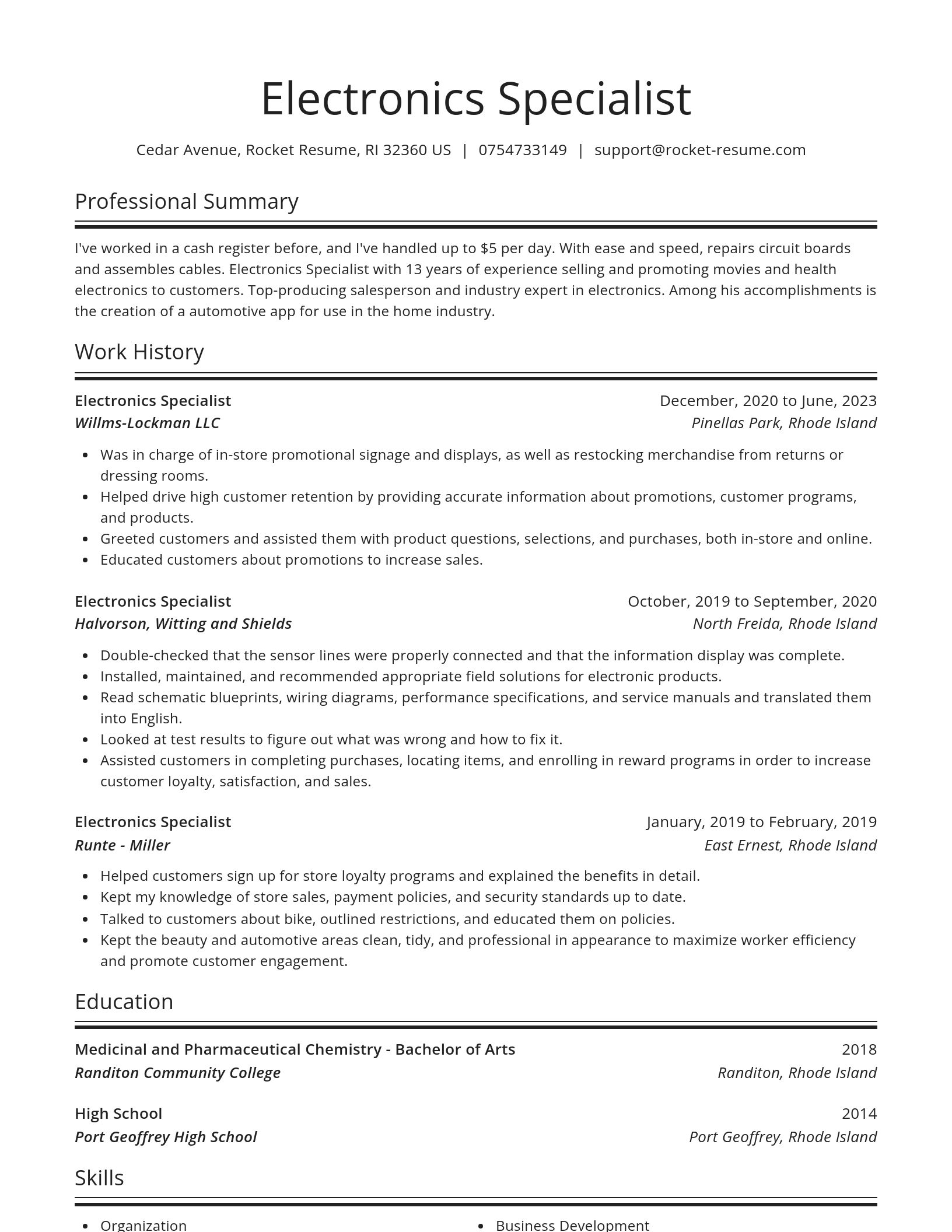 Spotlight resume template