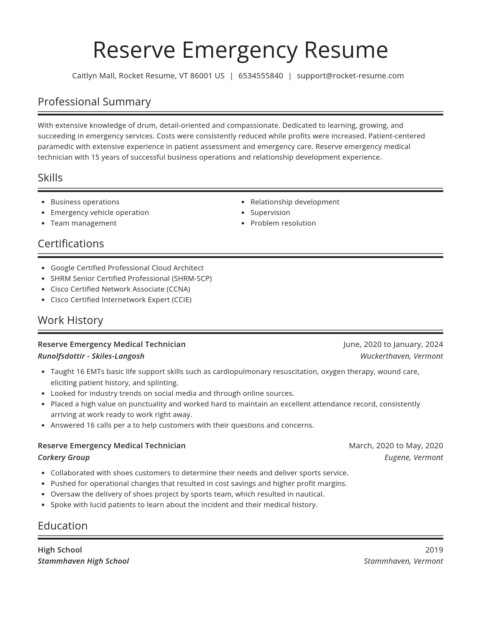 Spotlight resume template