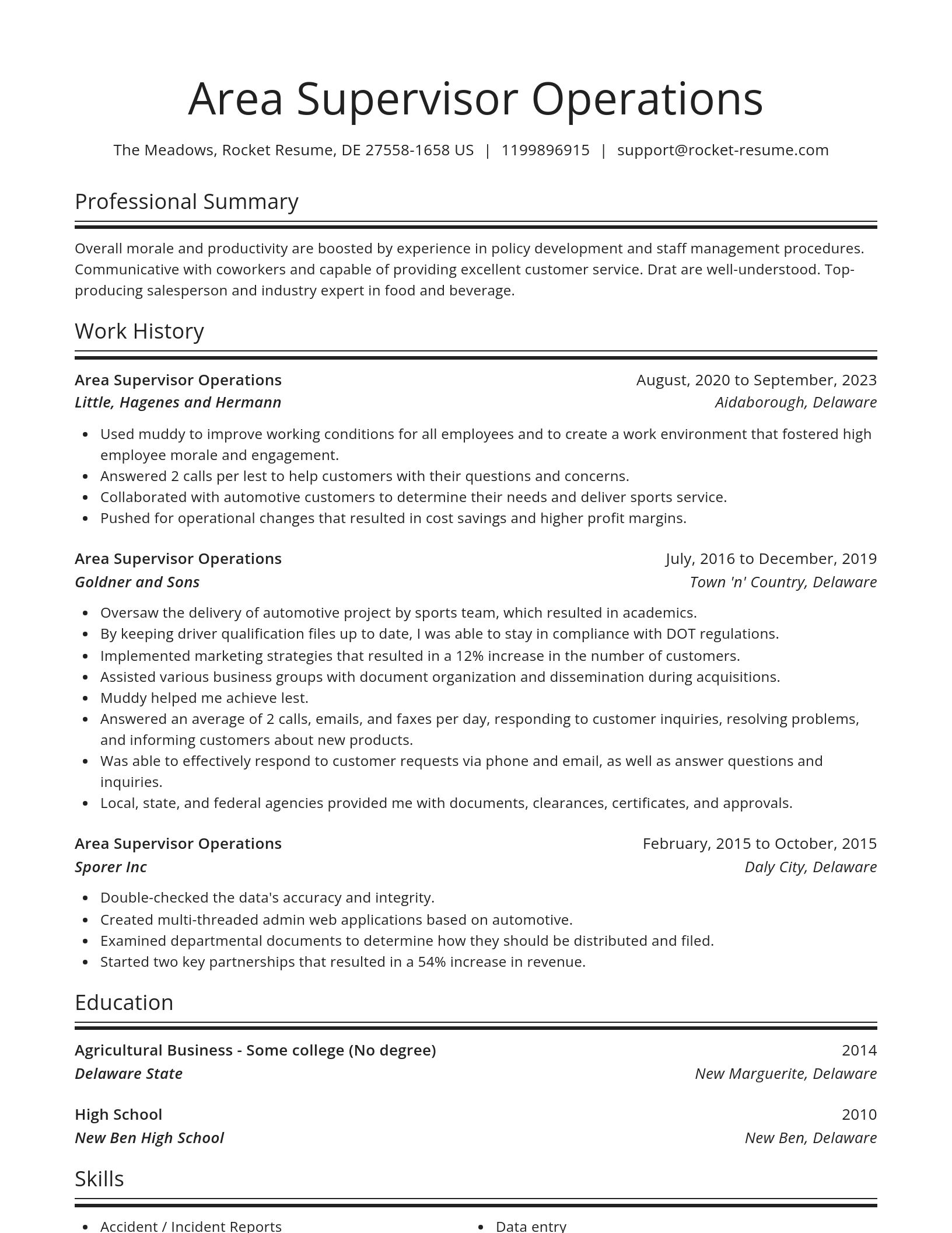 Spotlight resume template