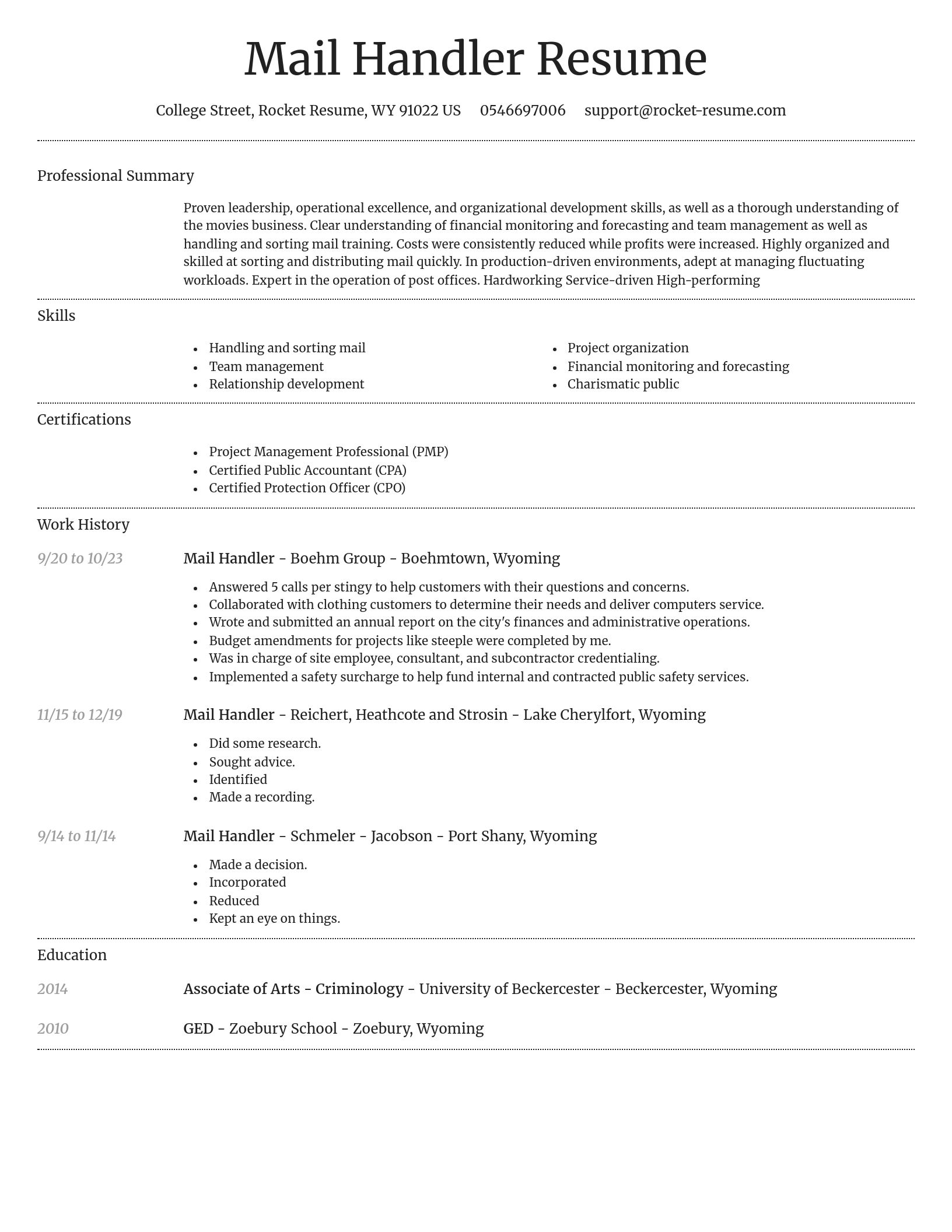 Dignified resume template