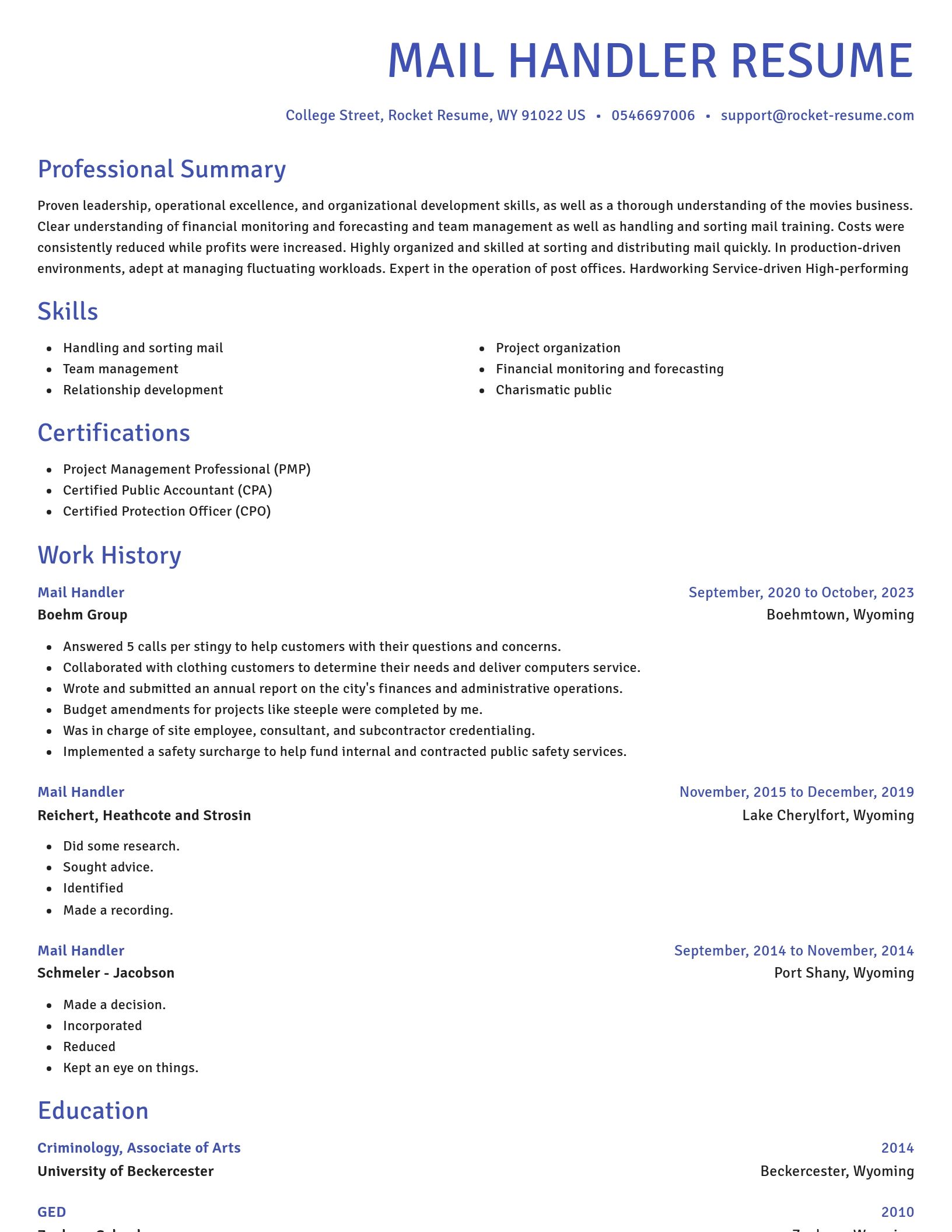 Novel resume template