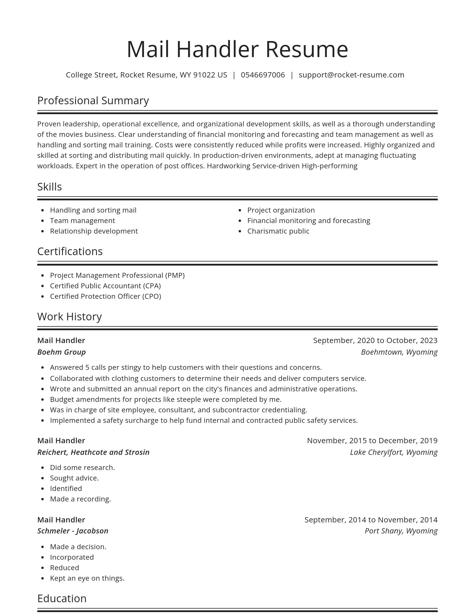 Spotlight resume template