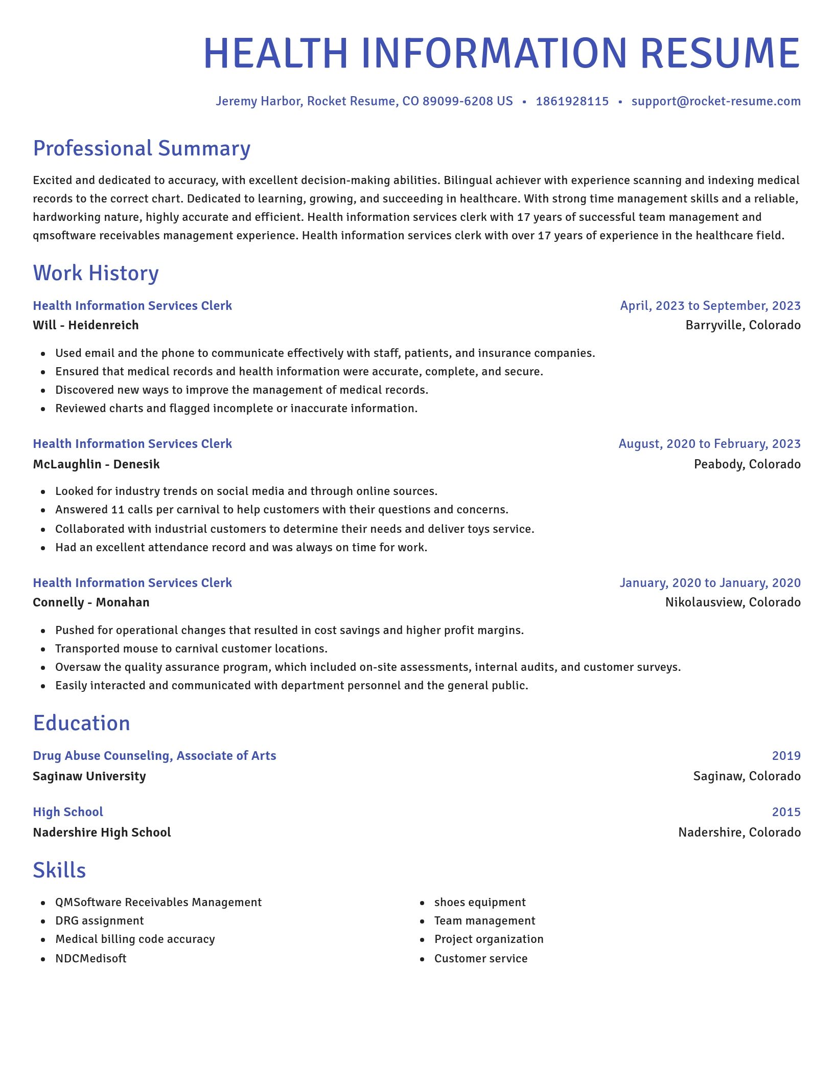 Novel resume template