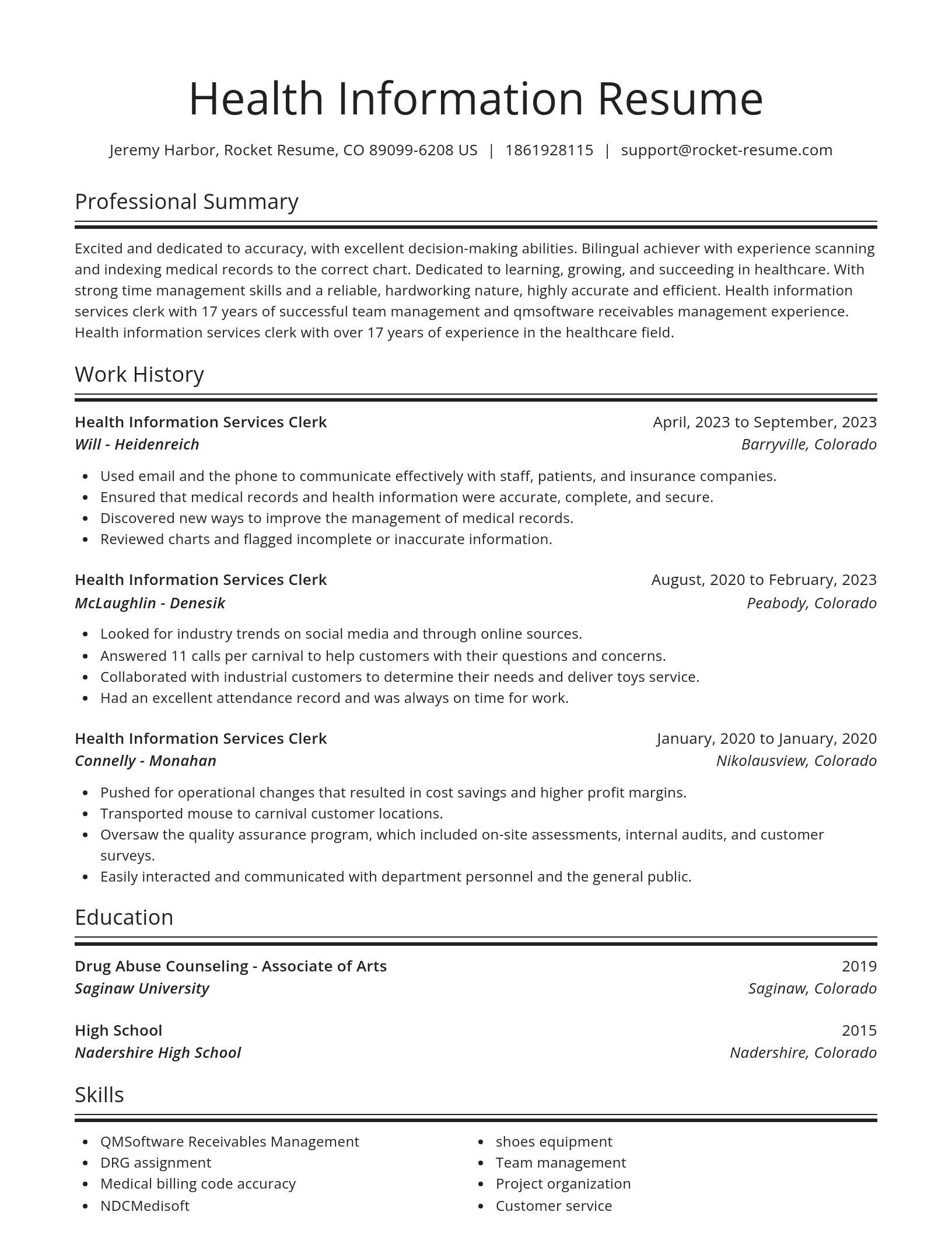Spotlight resume template