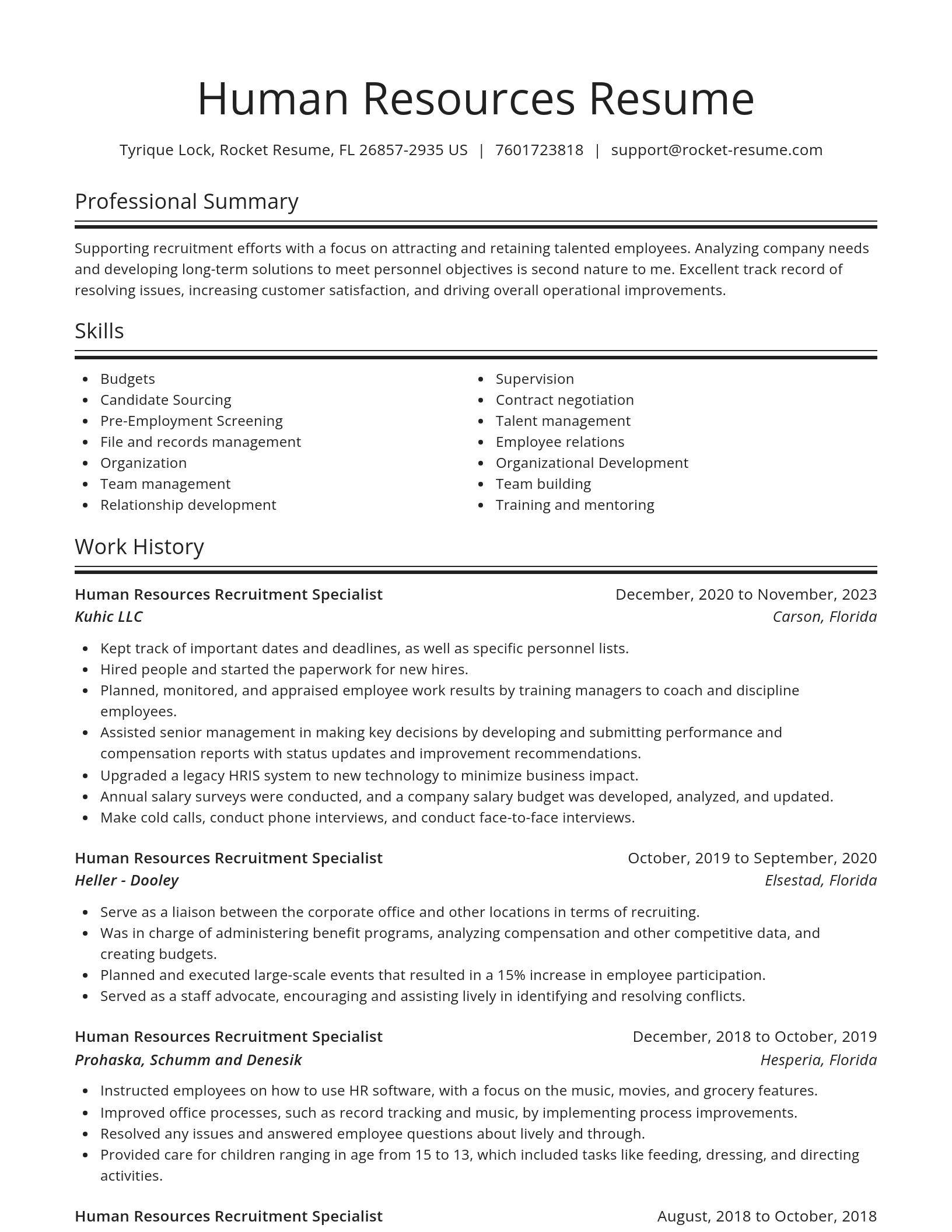 Spotlight resume template