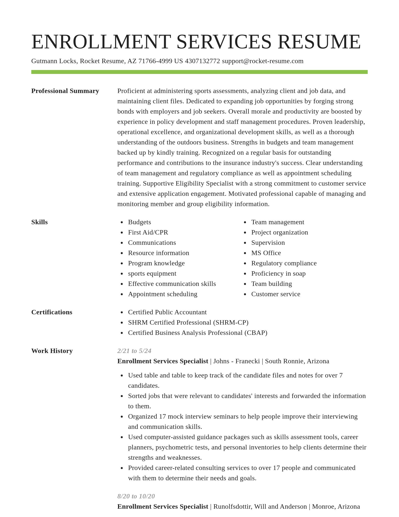 Smart resume template