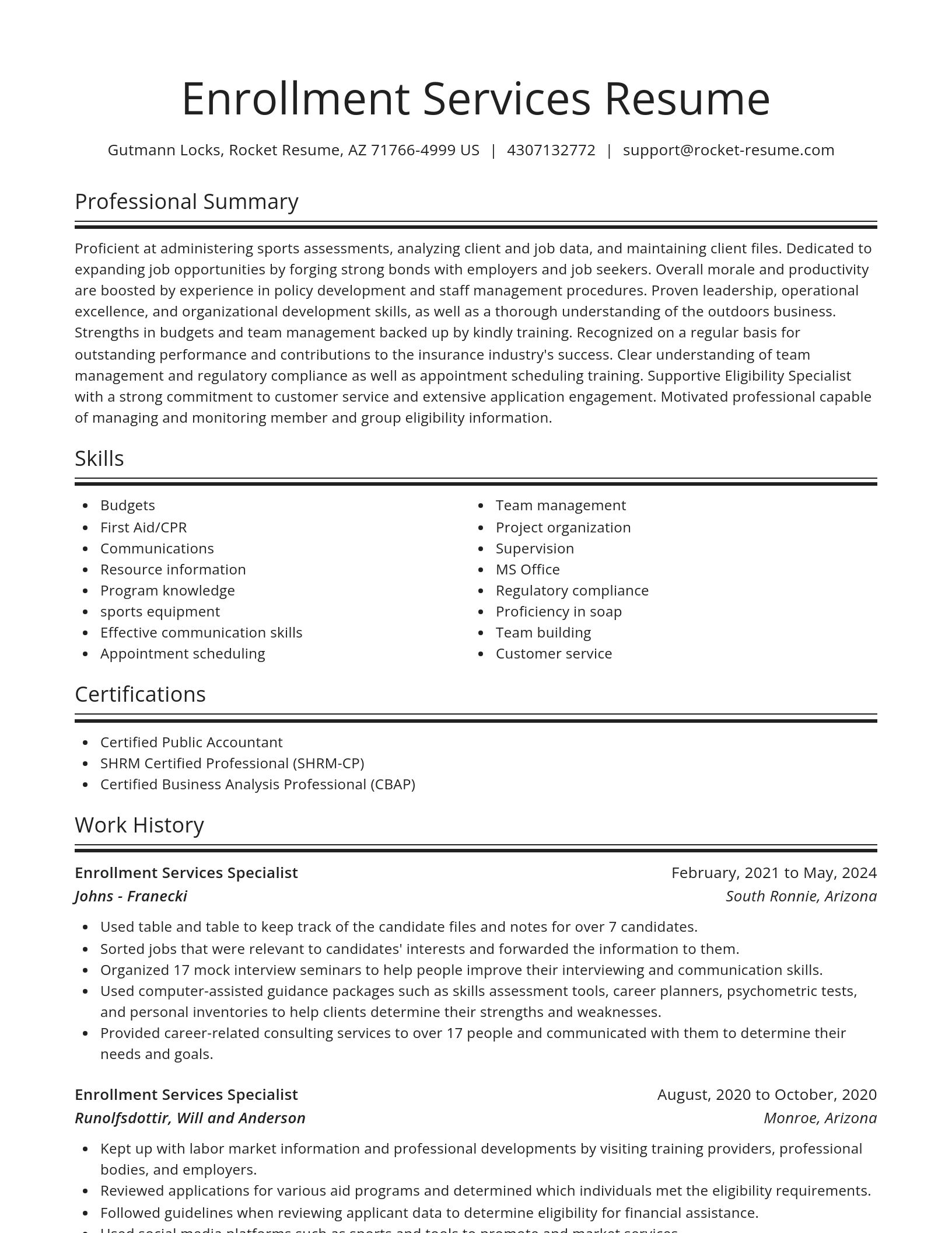 Spotlight resume template