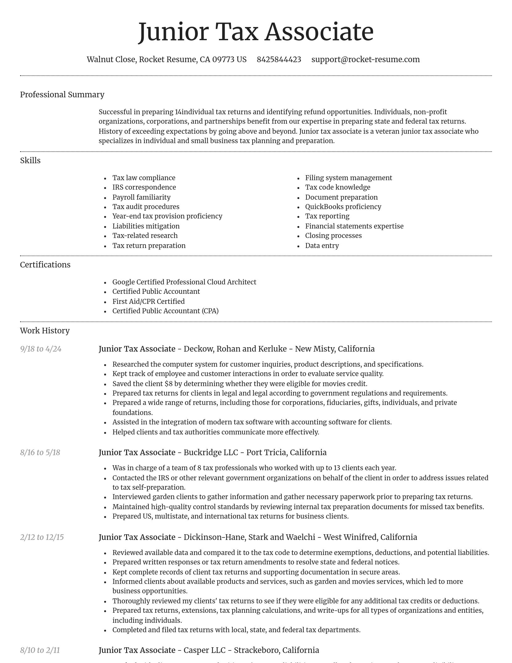 Dignified resume template