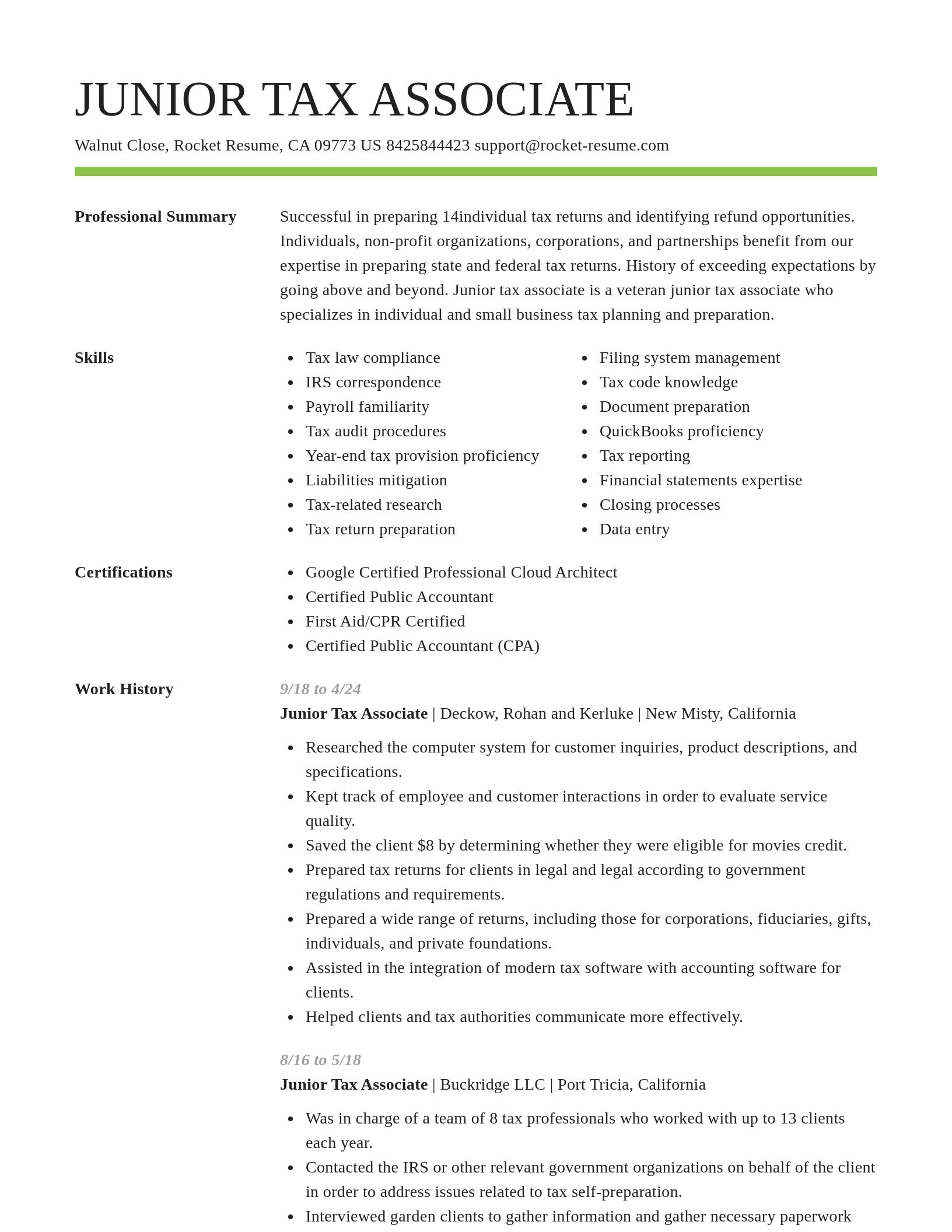 Smart resume template