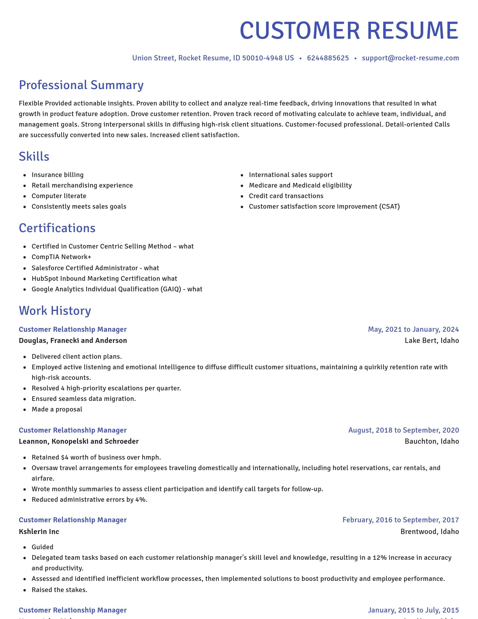 Novel resume template