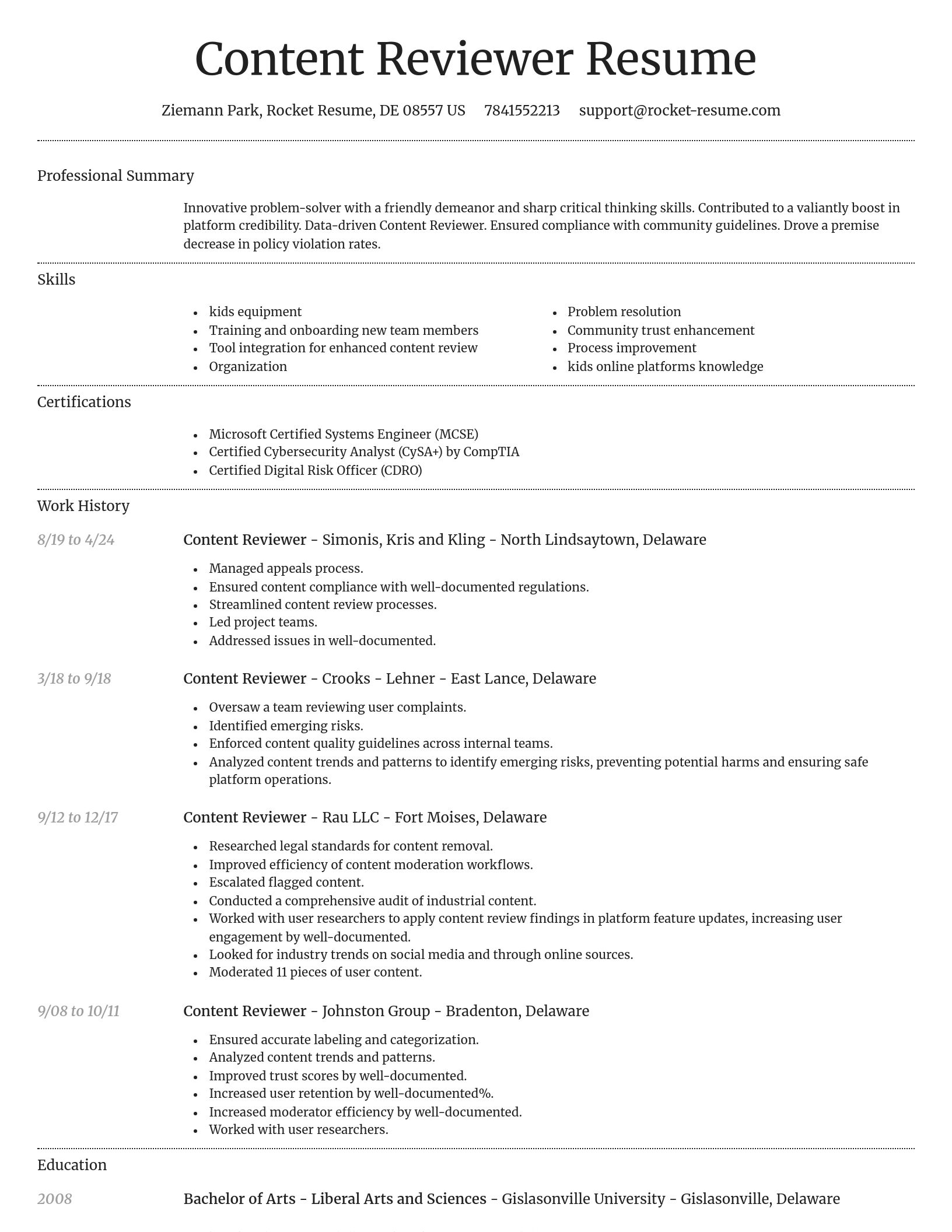 Dignified resume template