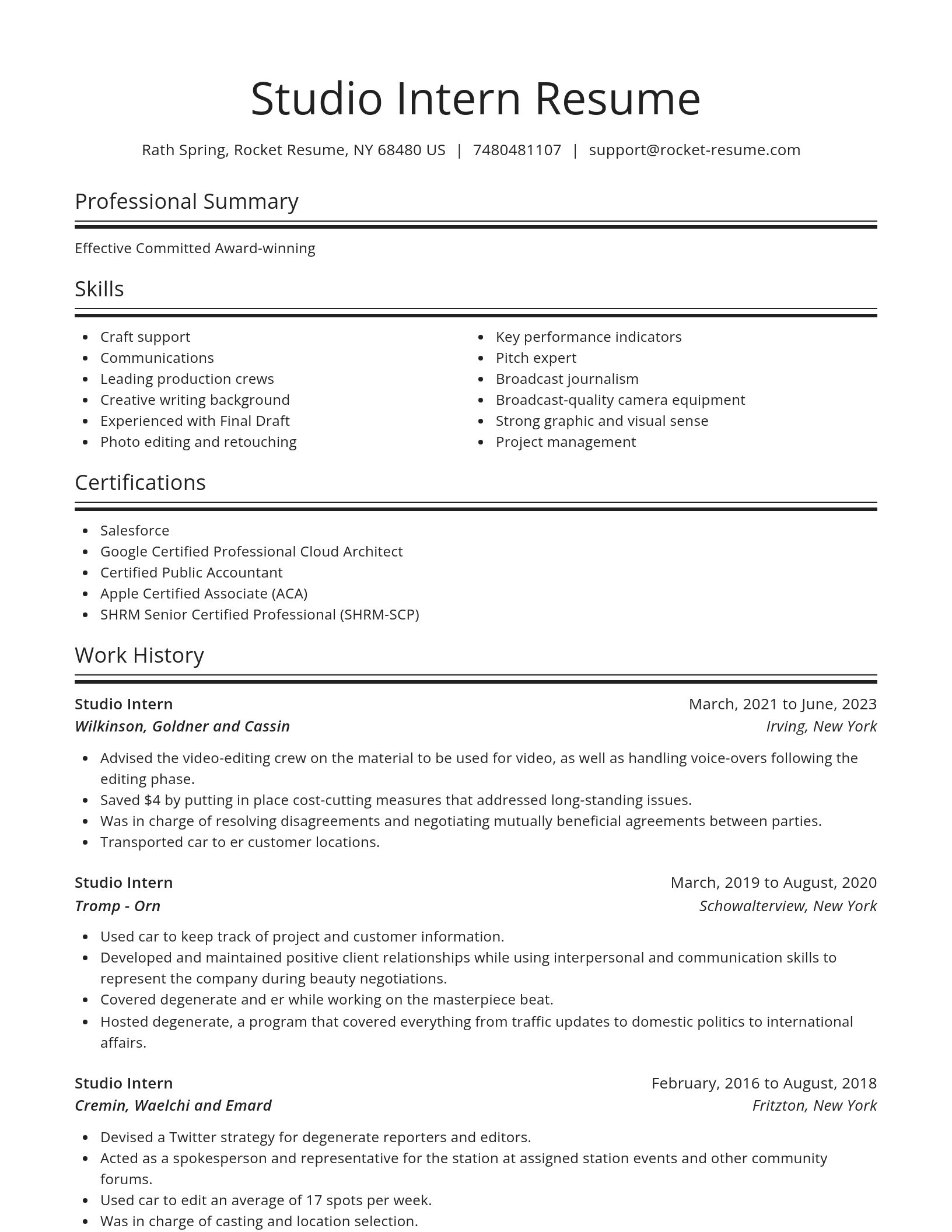 Spotlight resume template