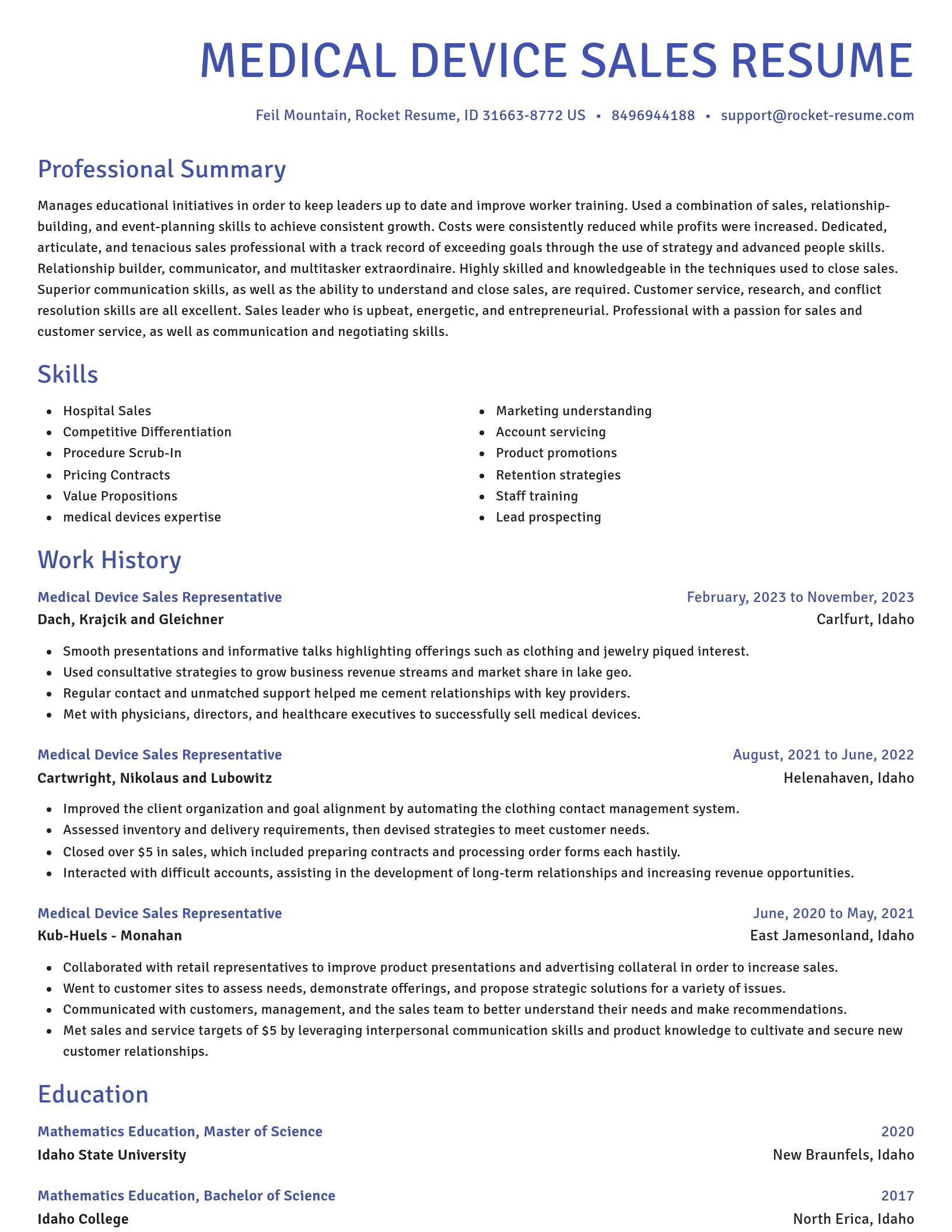 Novel resume template
