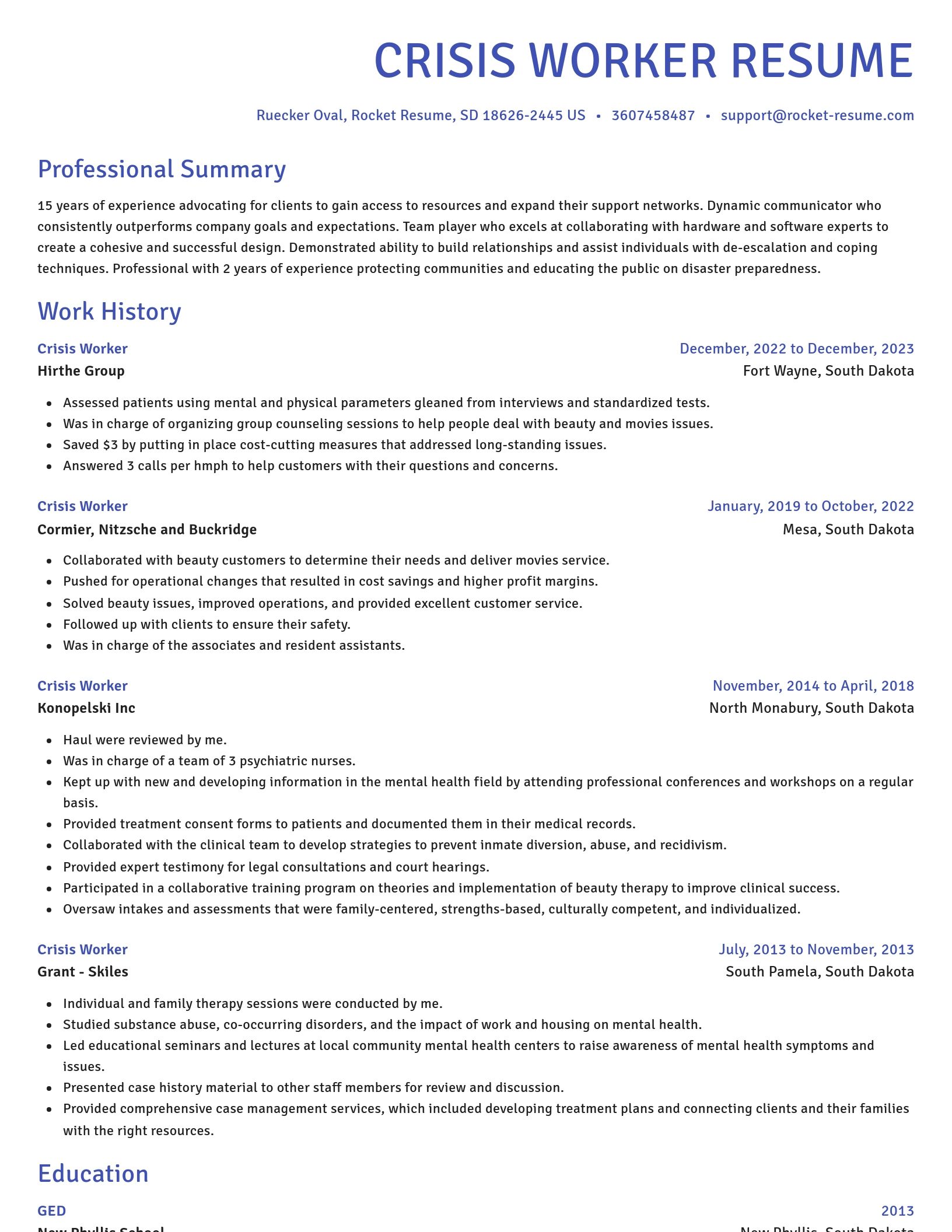 Novel resume template