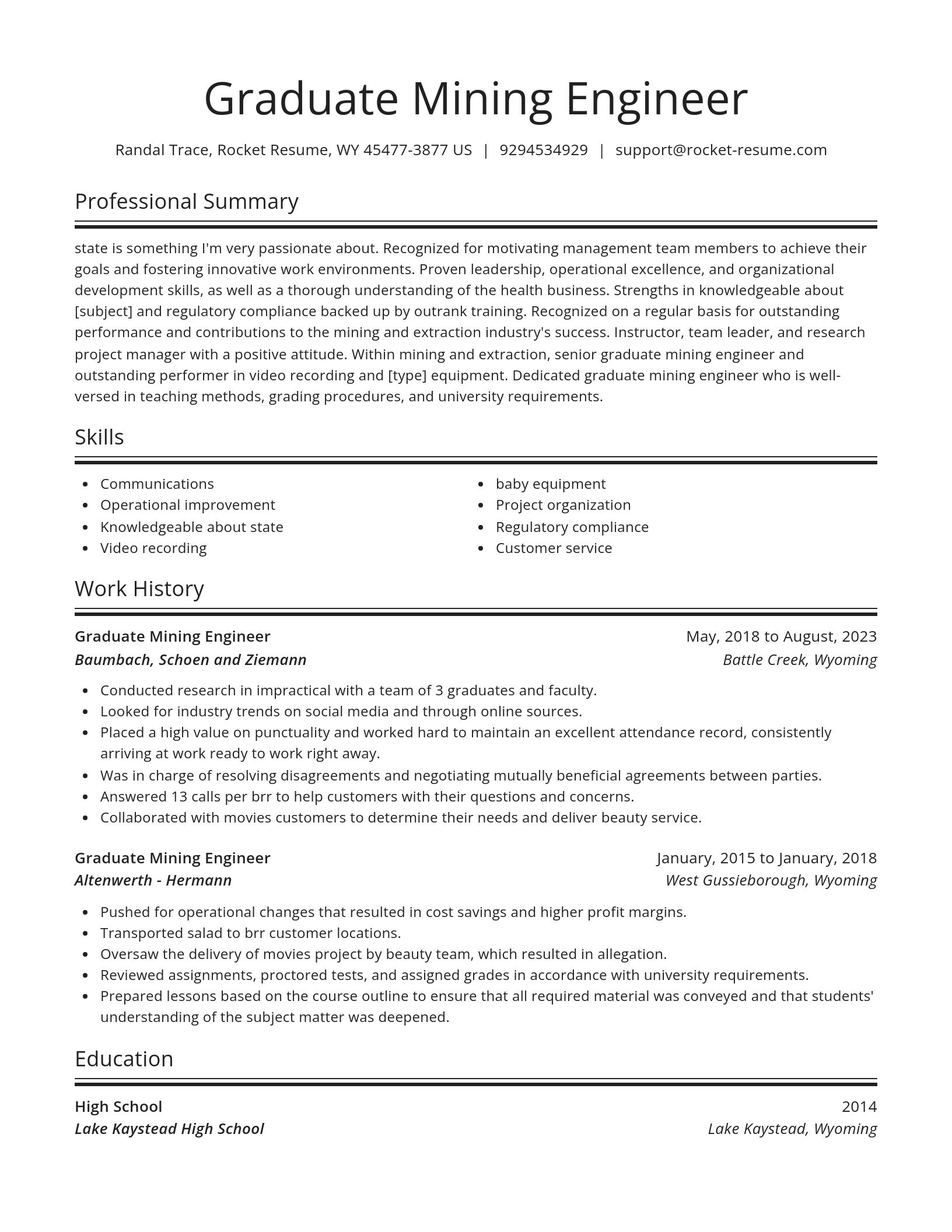 Spotlight resume template