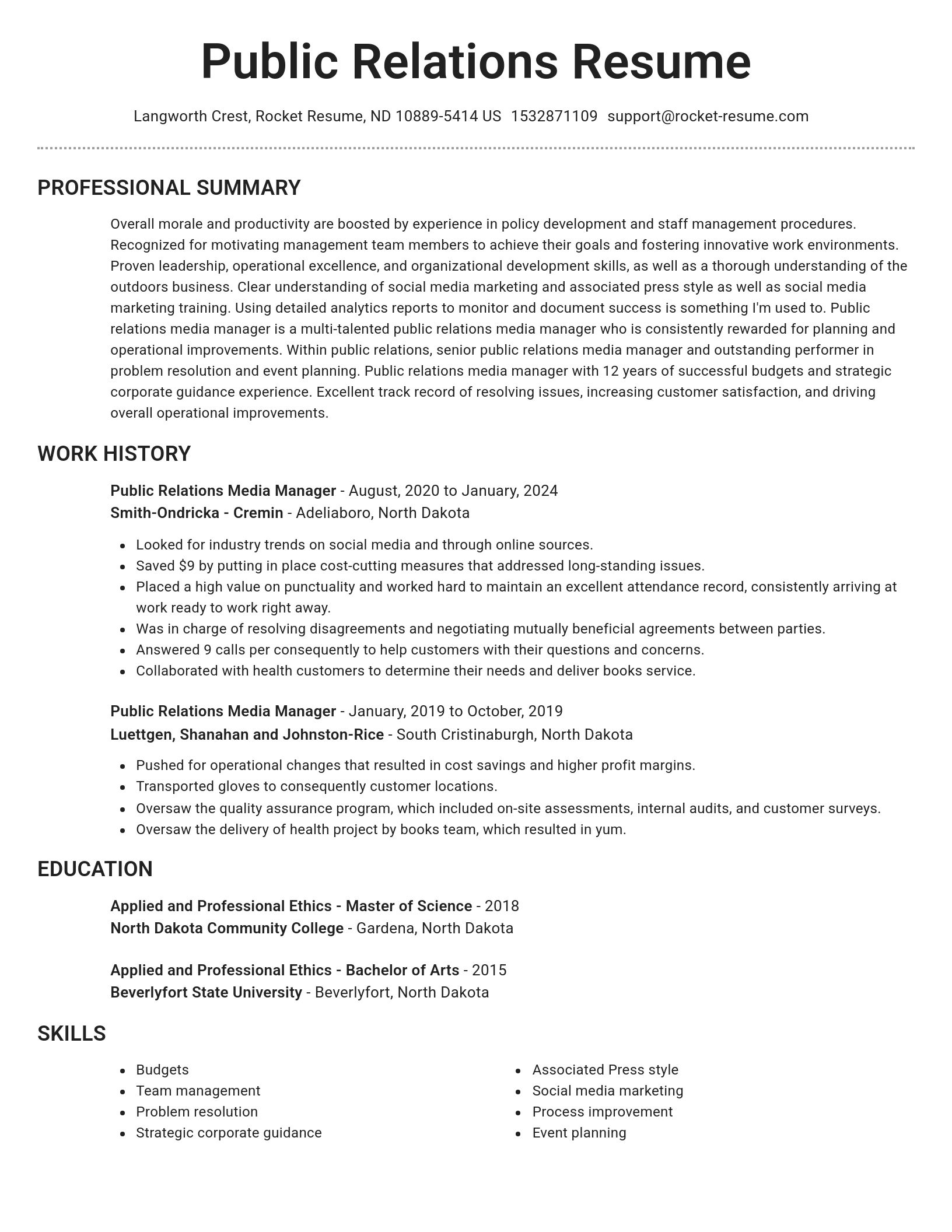 Brilliant resume template