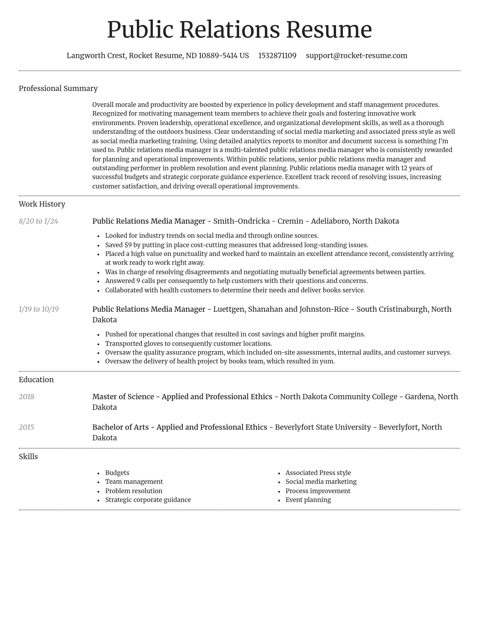 Dignified resume template