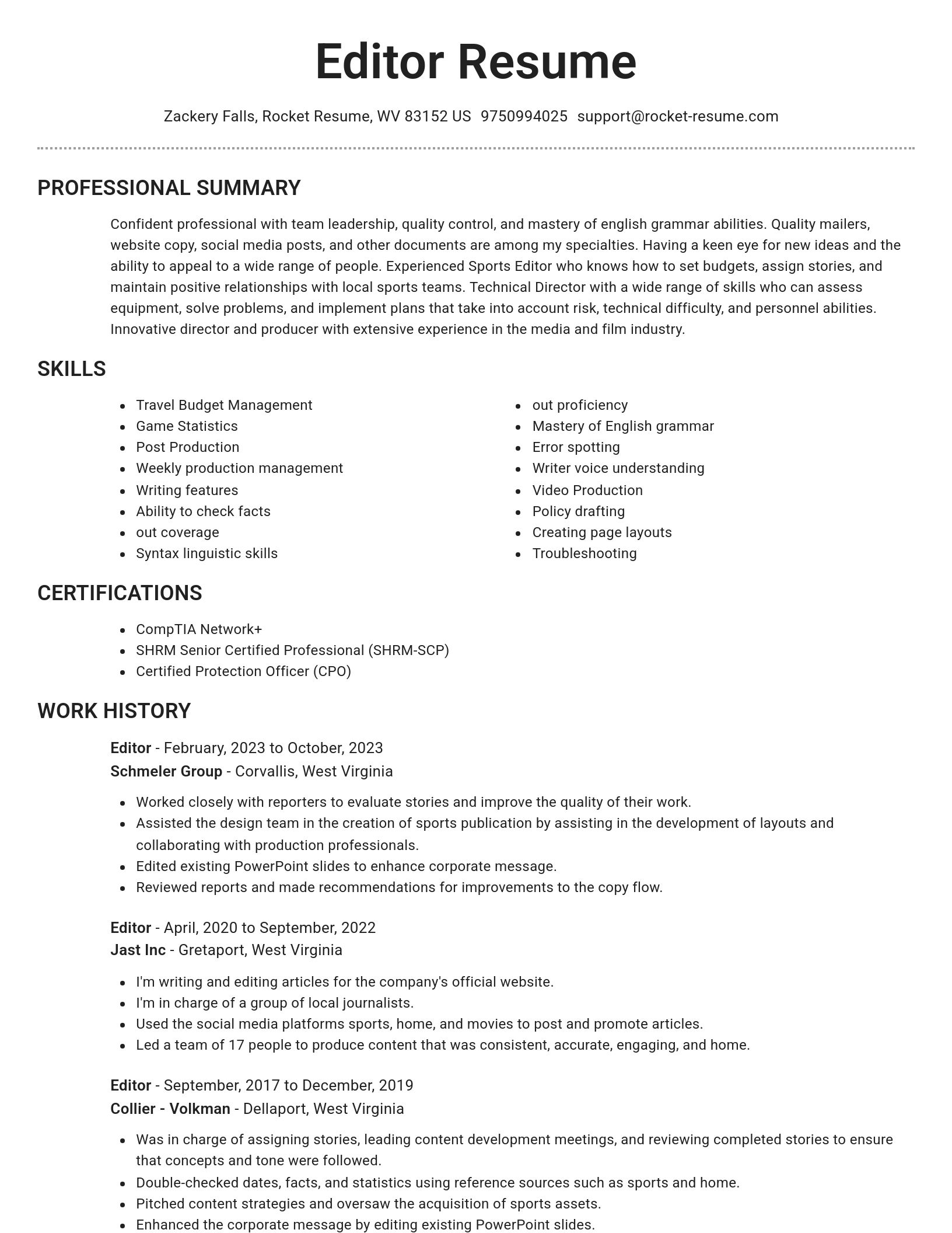 Brilliant resume template