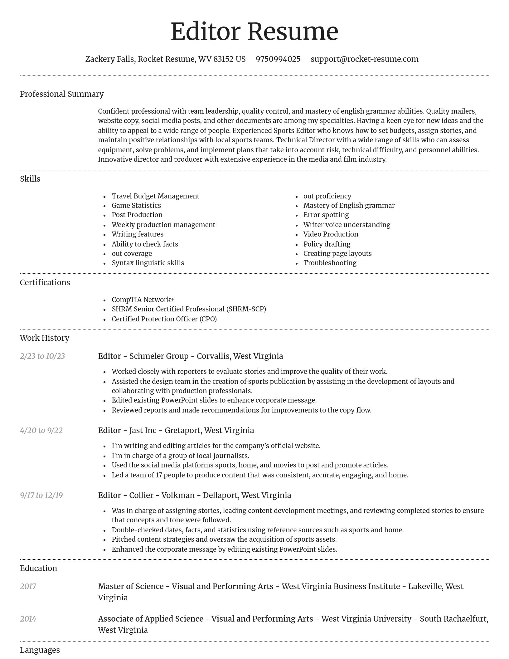 Dignified resume template
