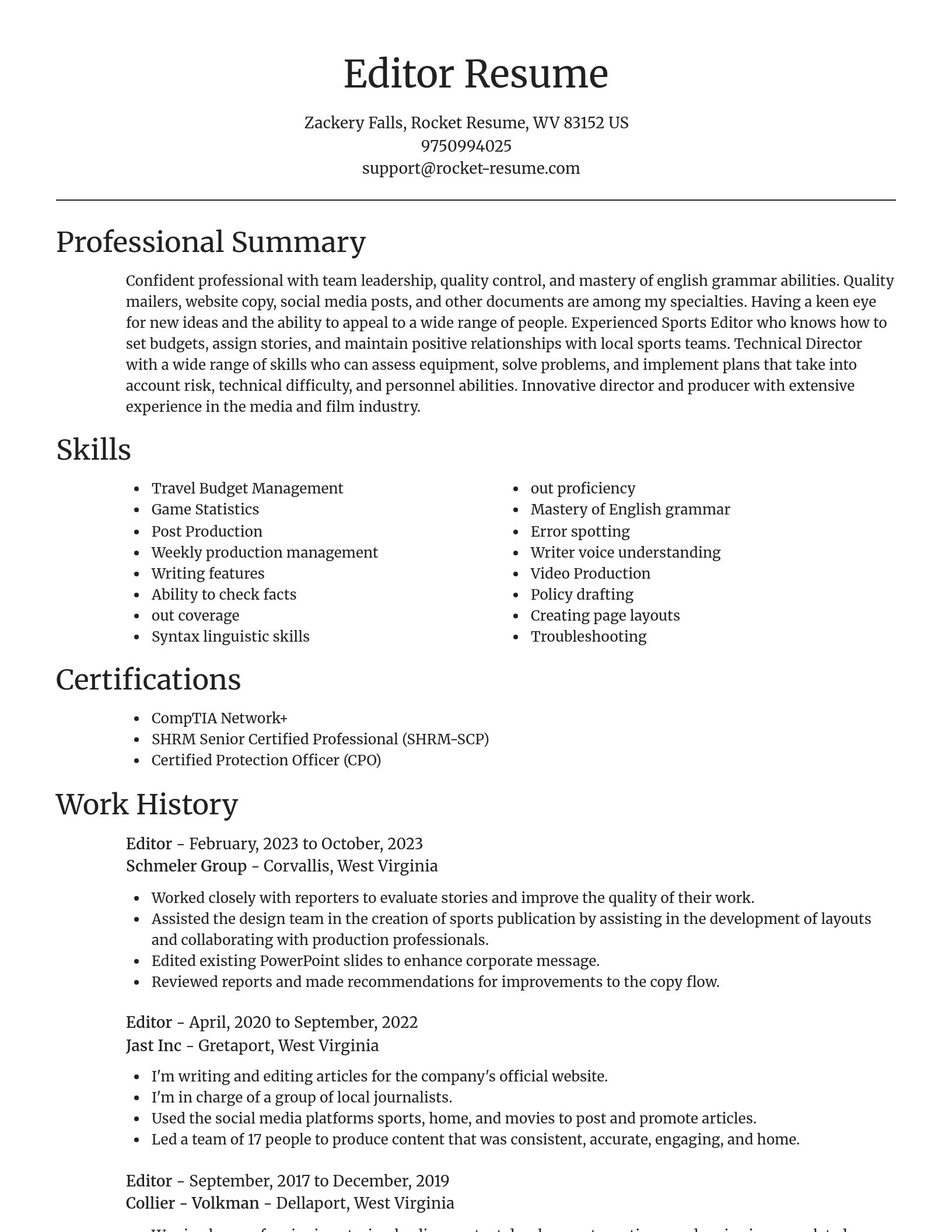 Focal Point resume template