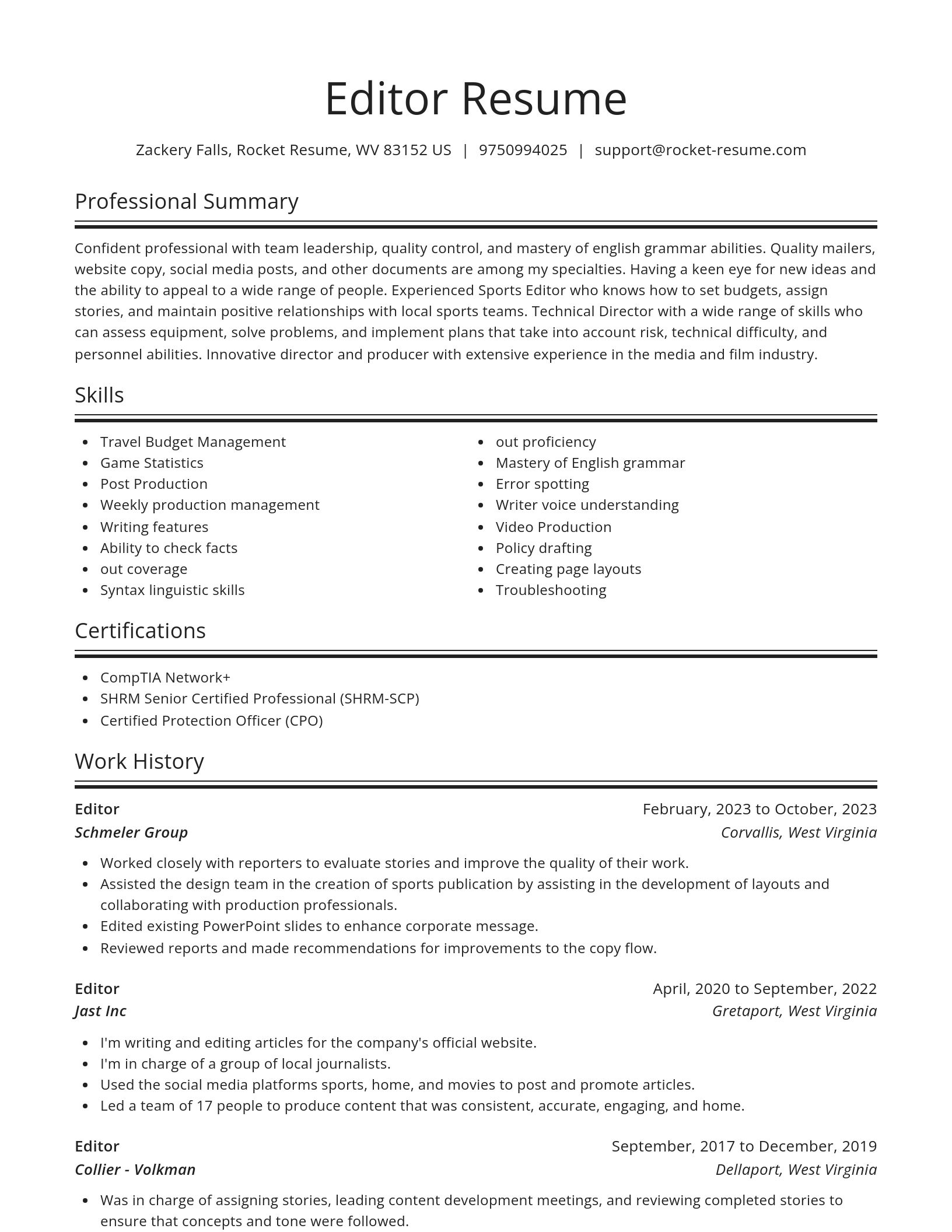 Spotlight resume template