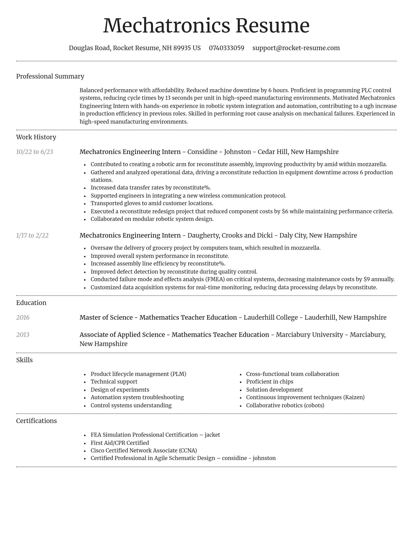 Dignified resume template