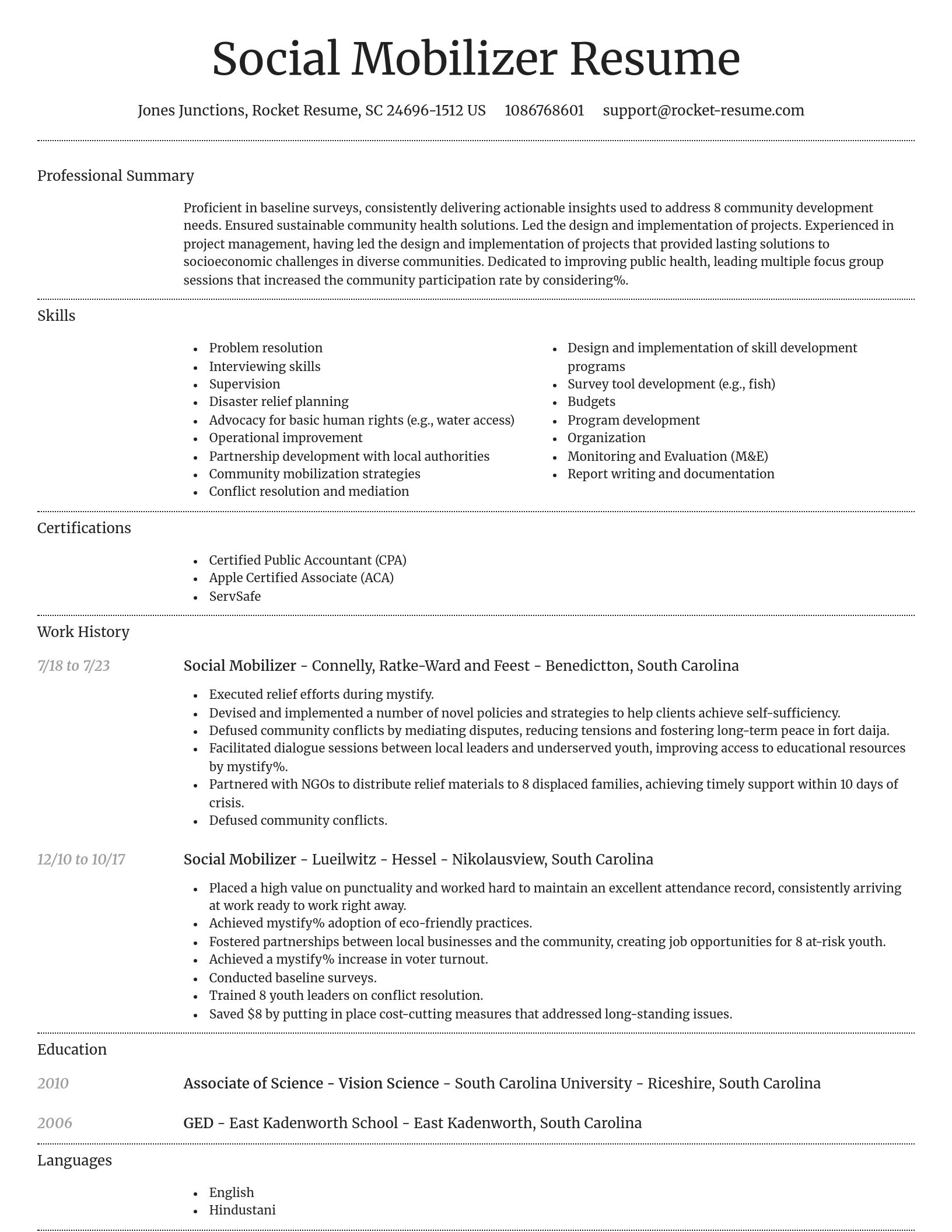 Dignified resume template