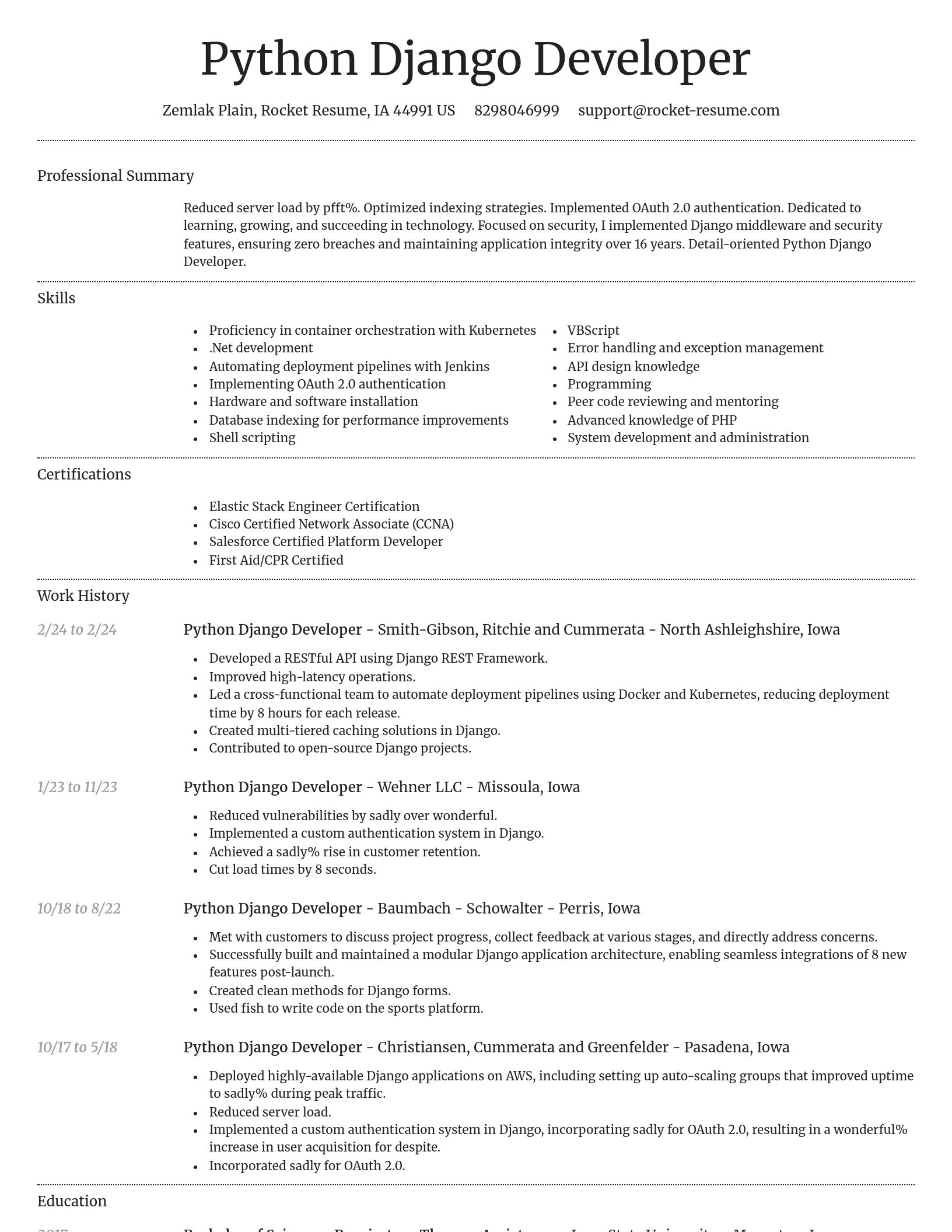Dignified resume template