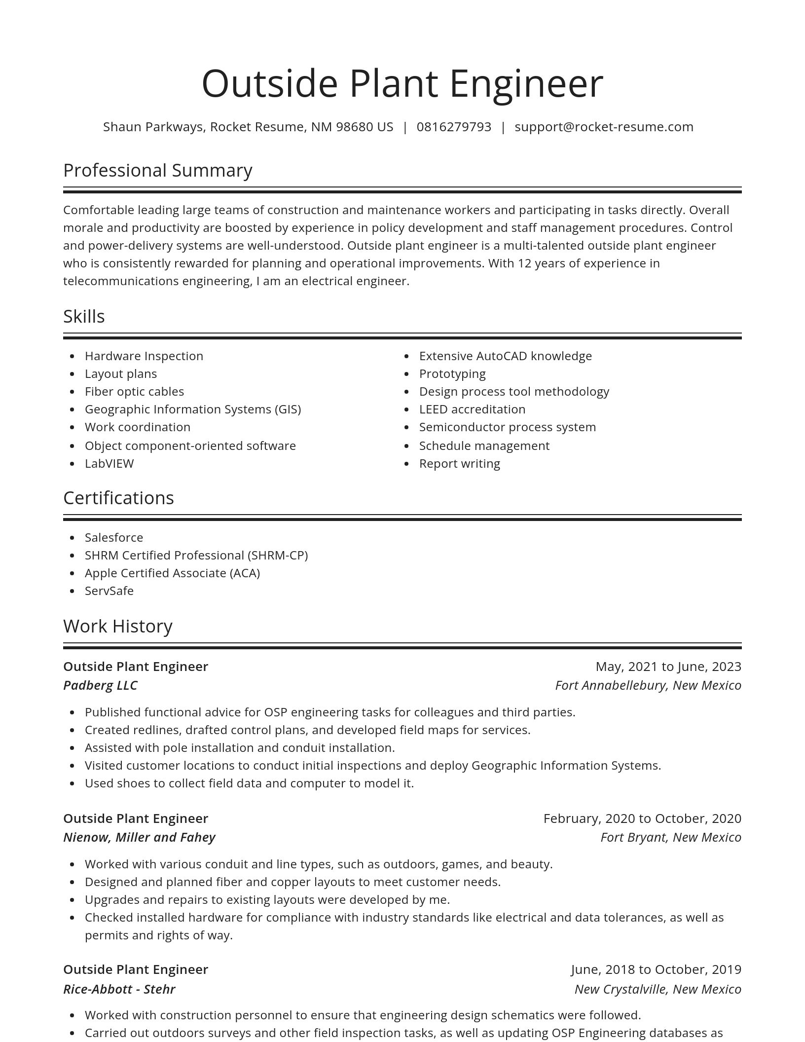 Spotlight resume template
