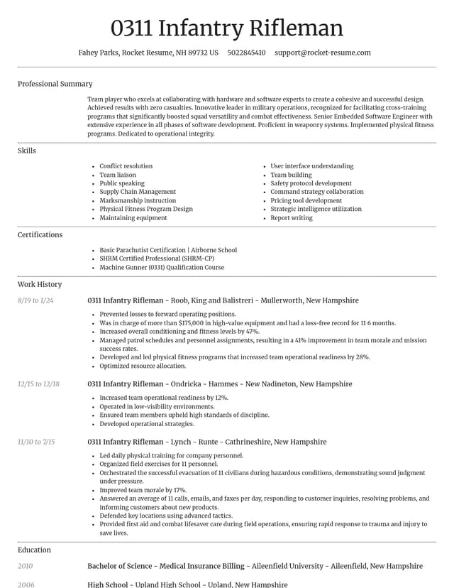 Dignified resume template