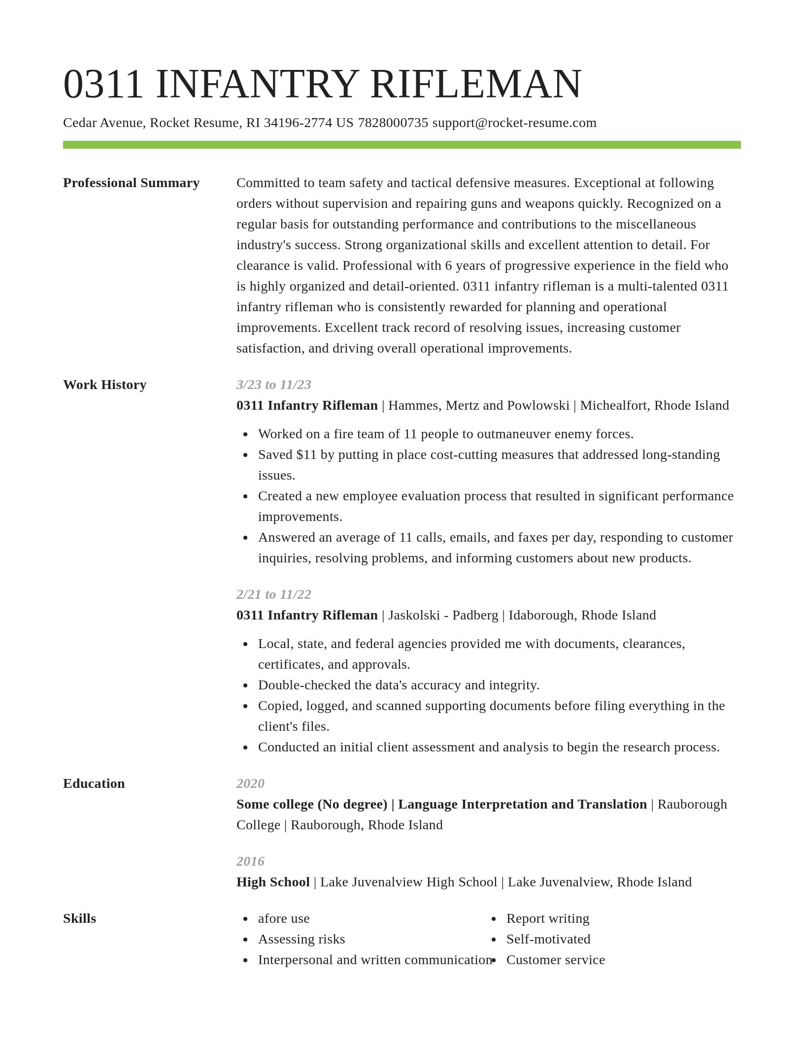 Smart resume template