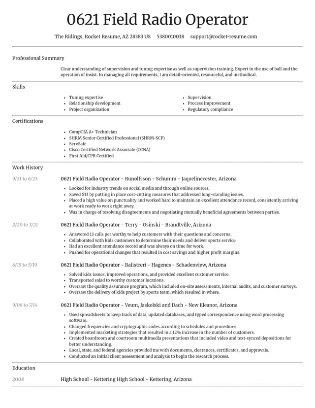 Dignified resume template