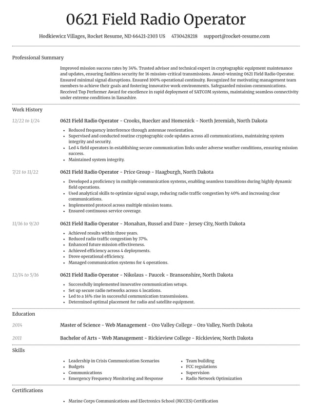 Dignified resume template