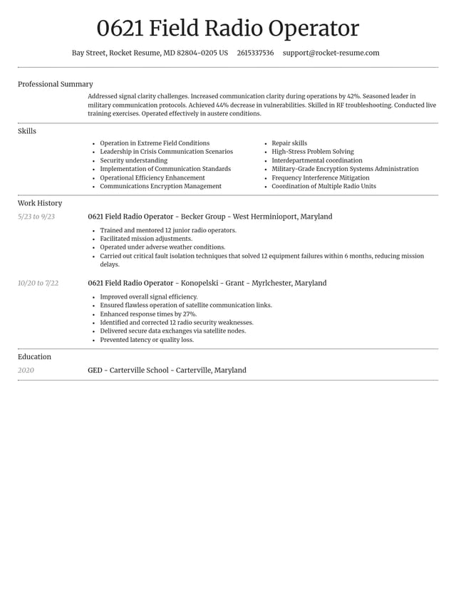 Dignified resume template
