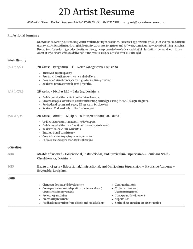 Dignified resume template