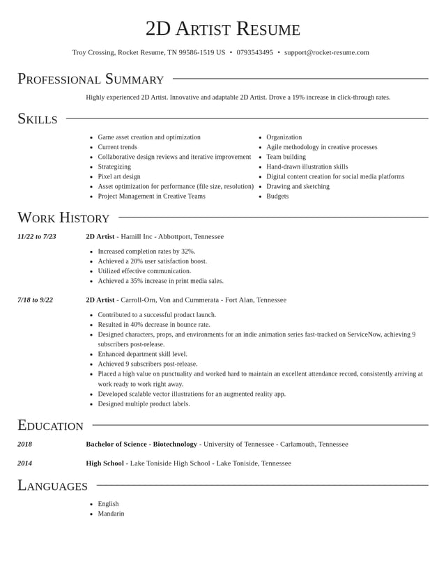 Director resume template