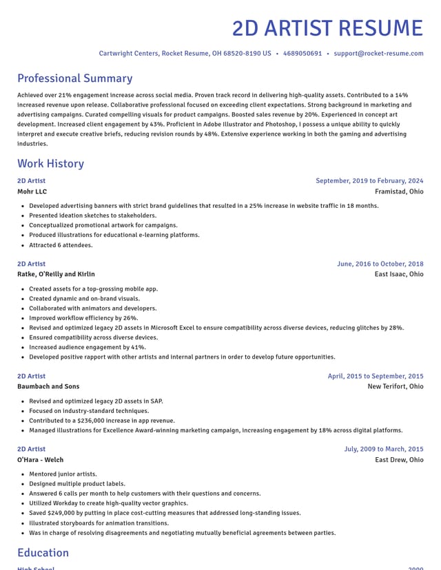 Novel resume template