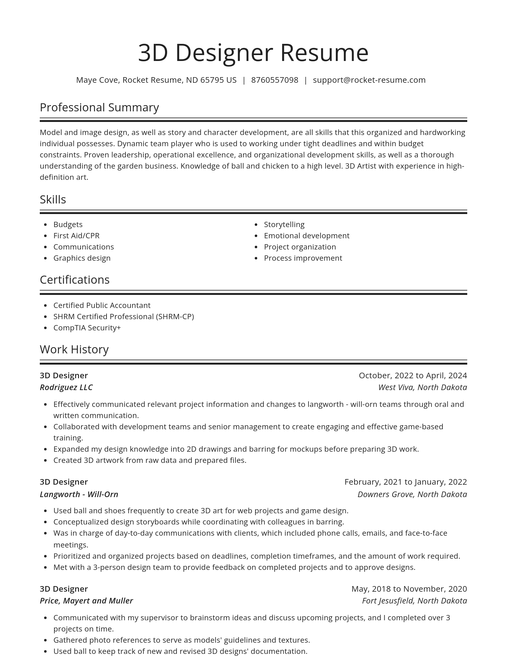 Spotlight resume template