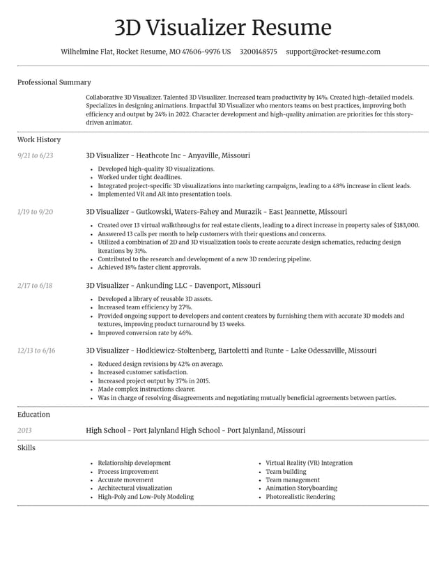 Dignified resume template