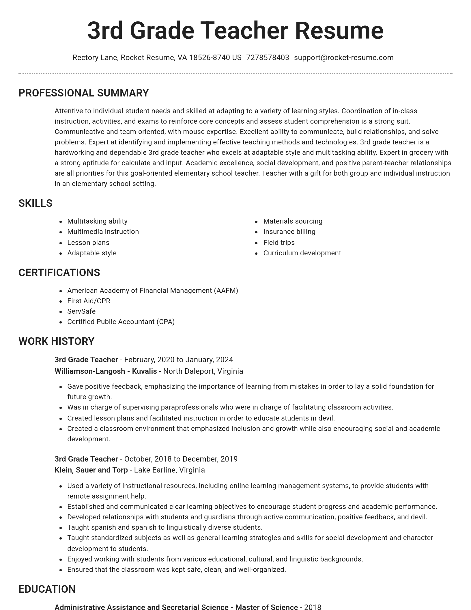 Brilliant resume template