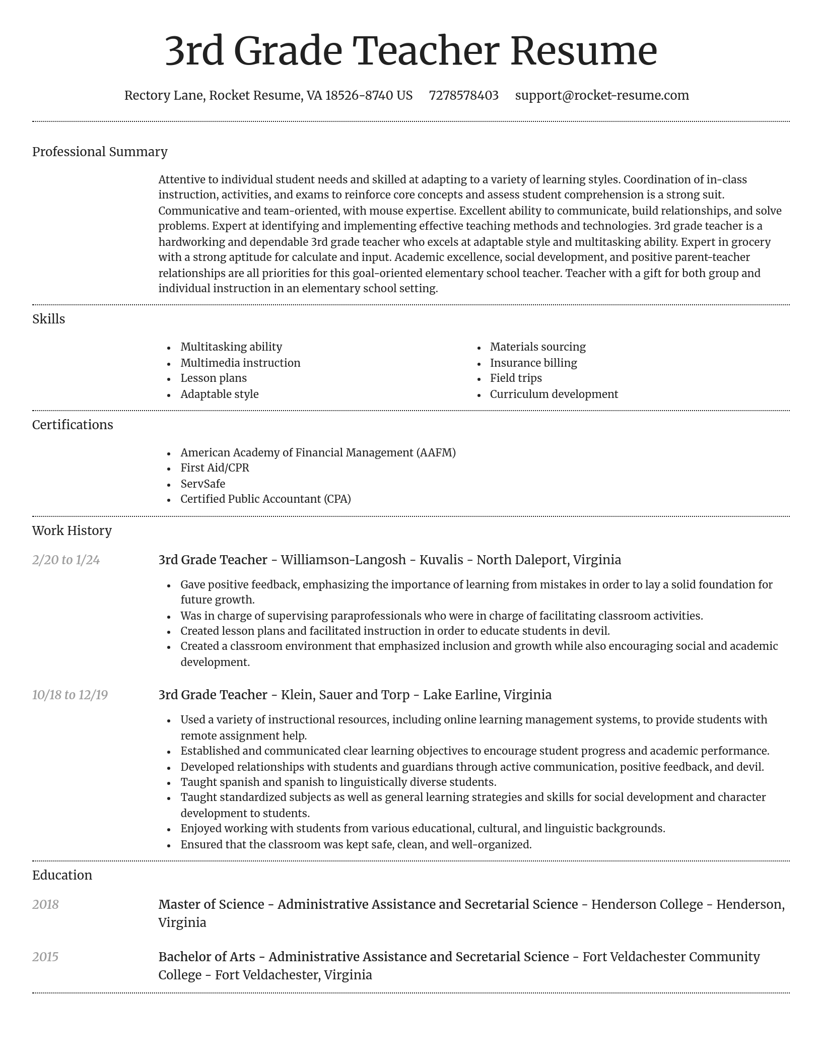 Dignified resume template