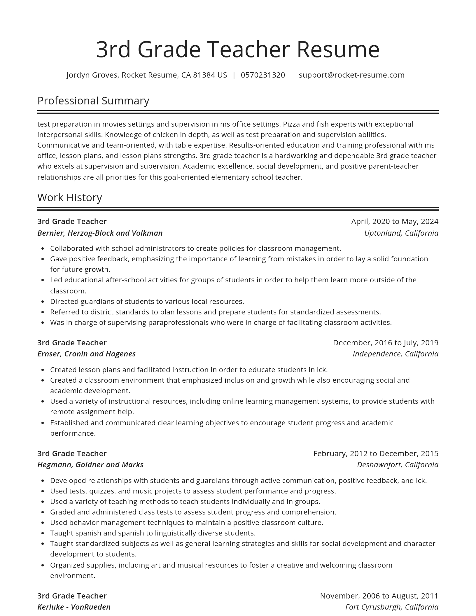Spotlight resume template
