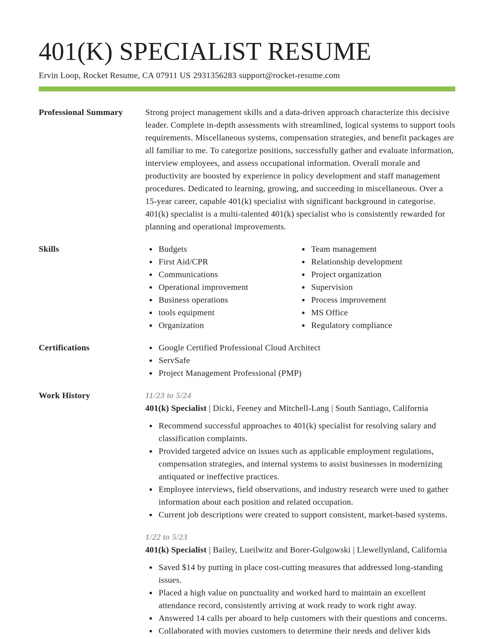 Smart resume template