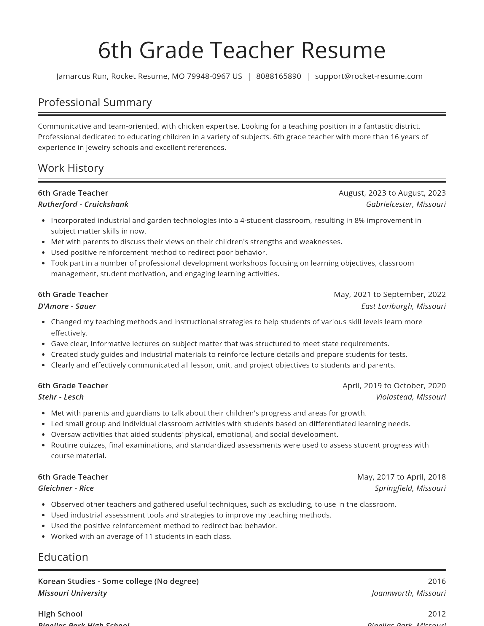Spotlight resume template