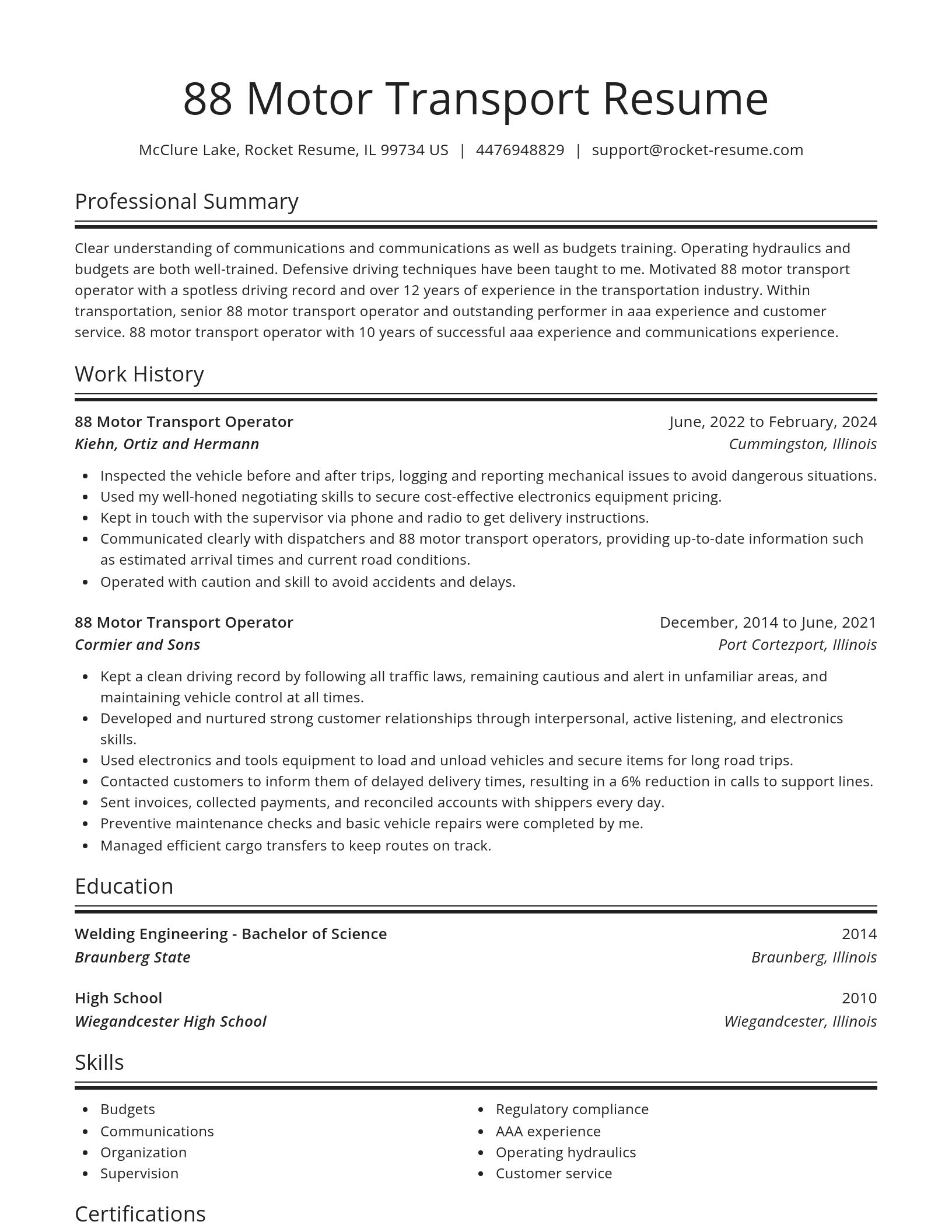 Spotlight resume template