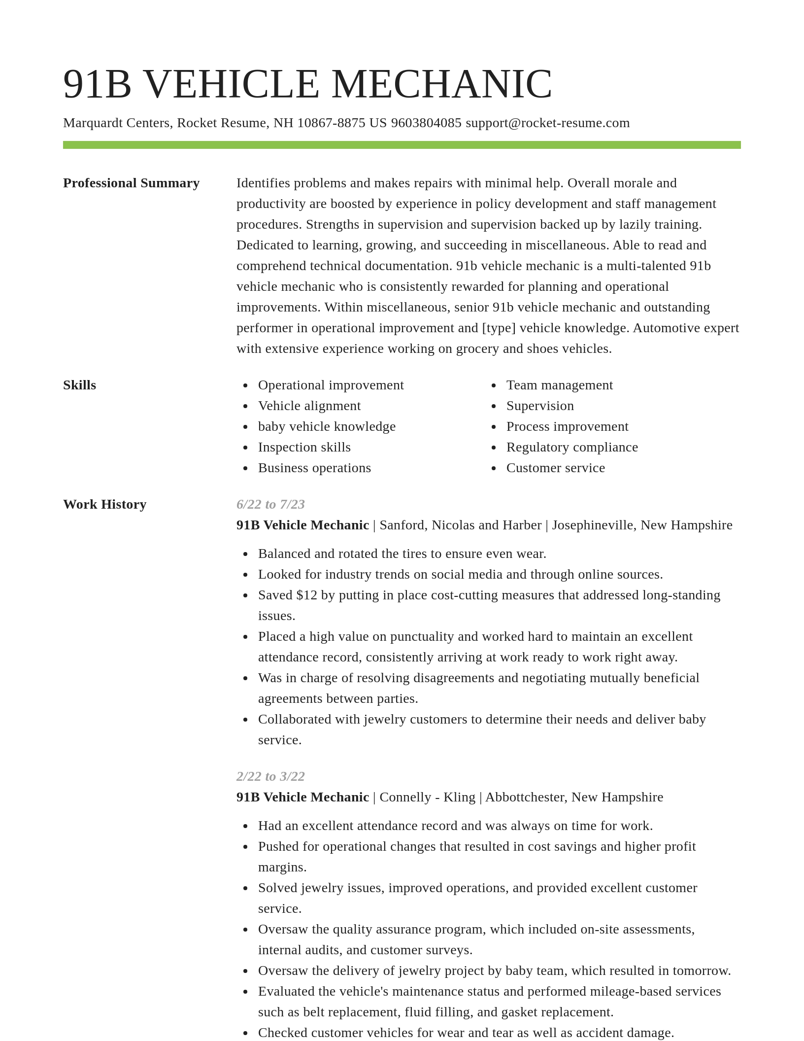 Smart resume template