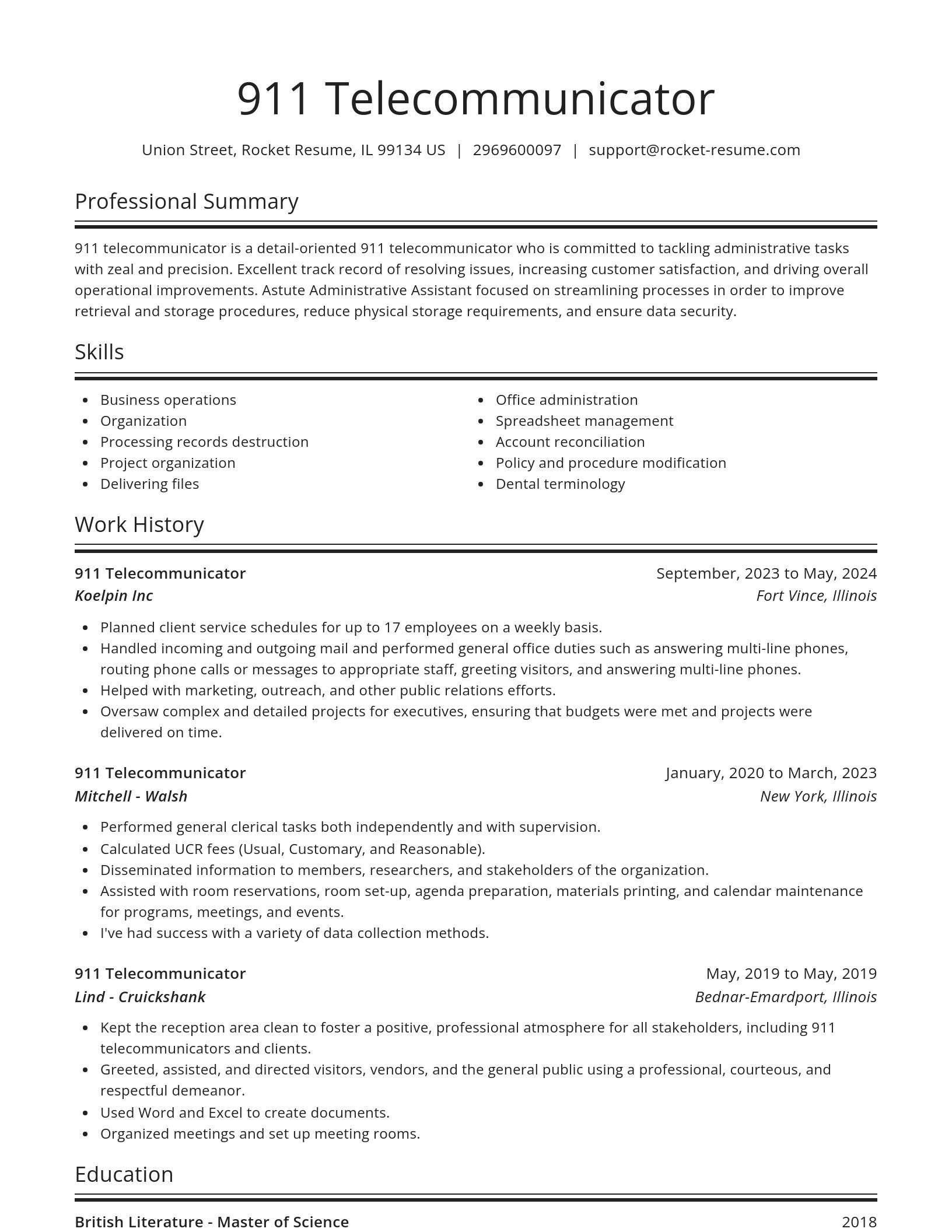 Spotlight resume template