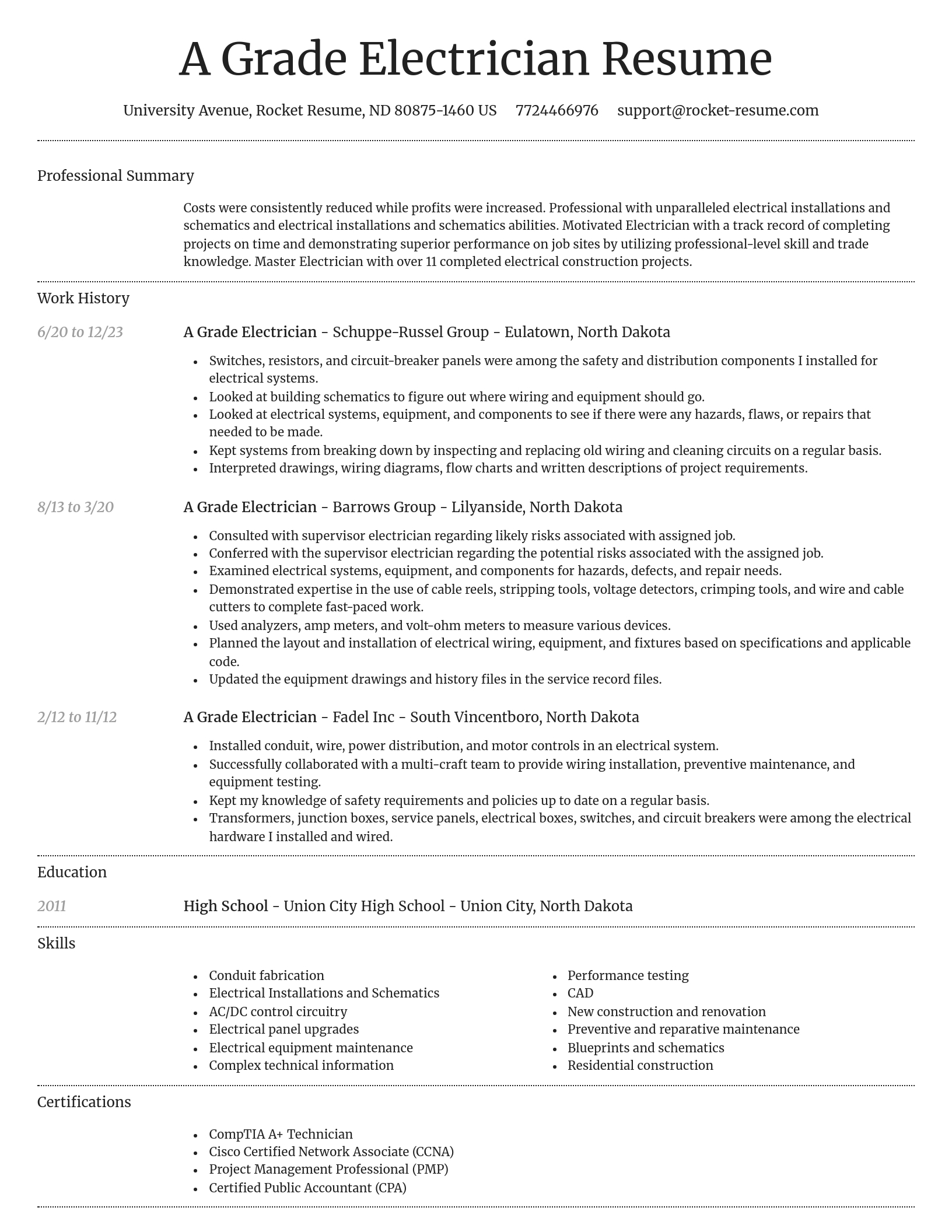 Dignified resume template