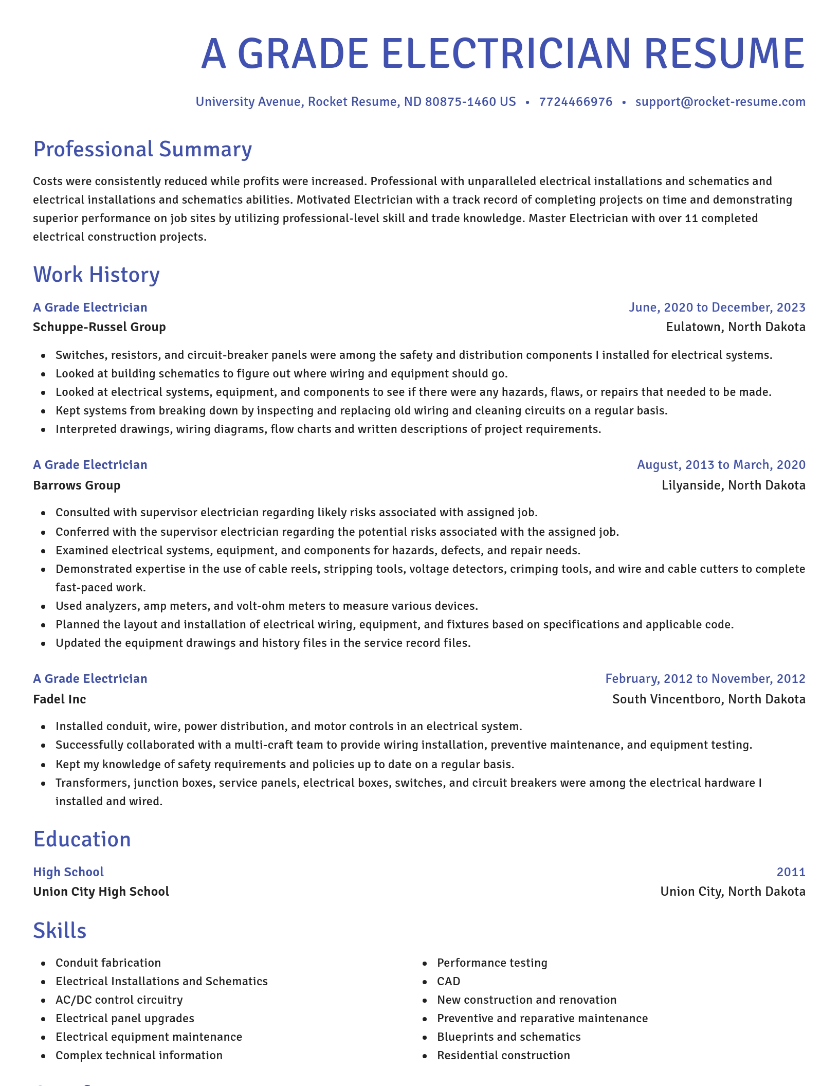 Novel resume template