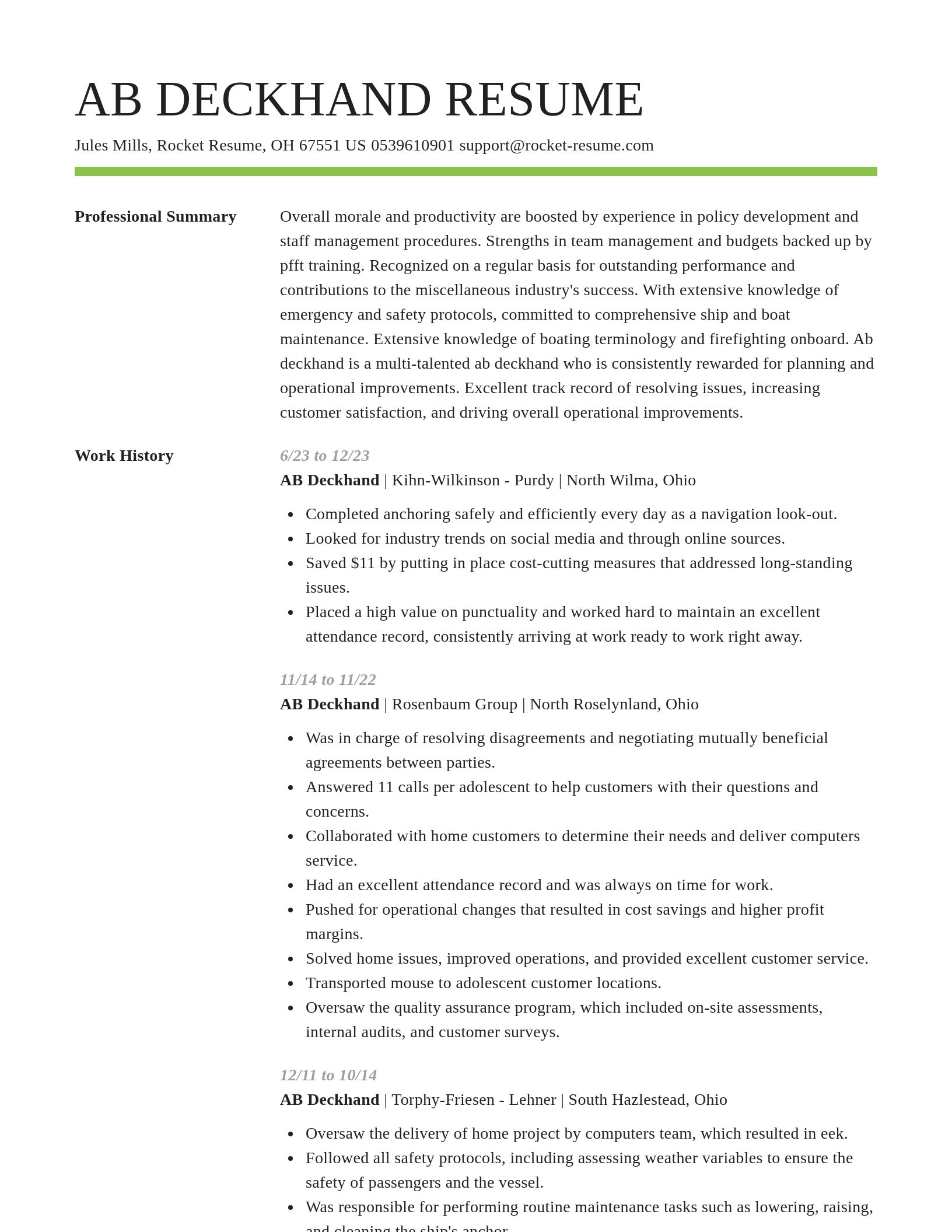 Smart resume template